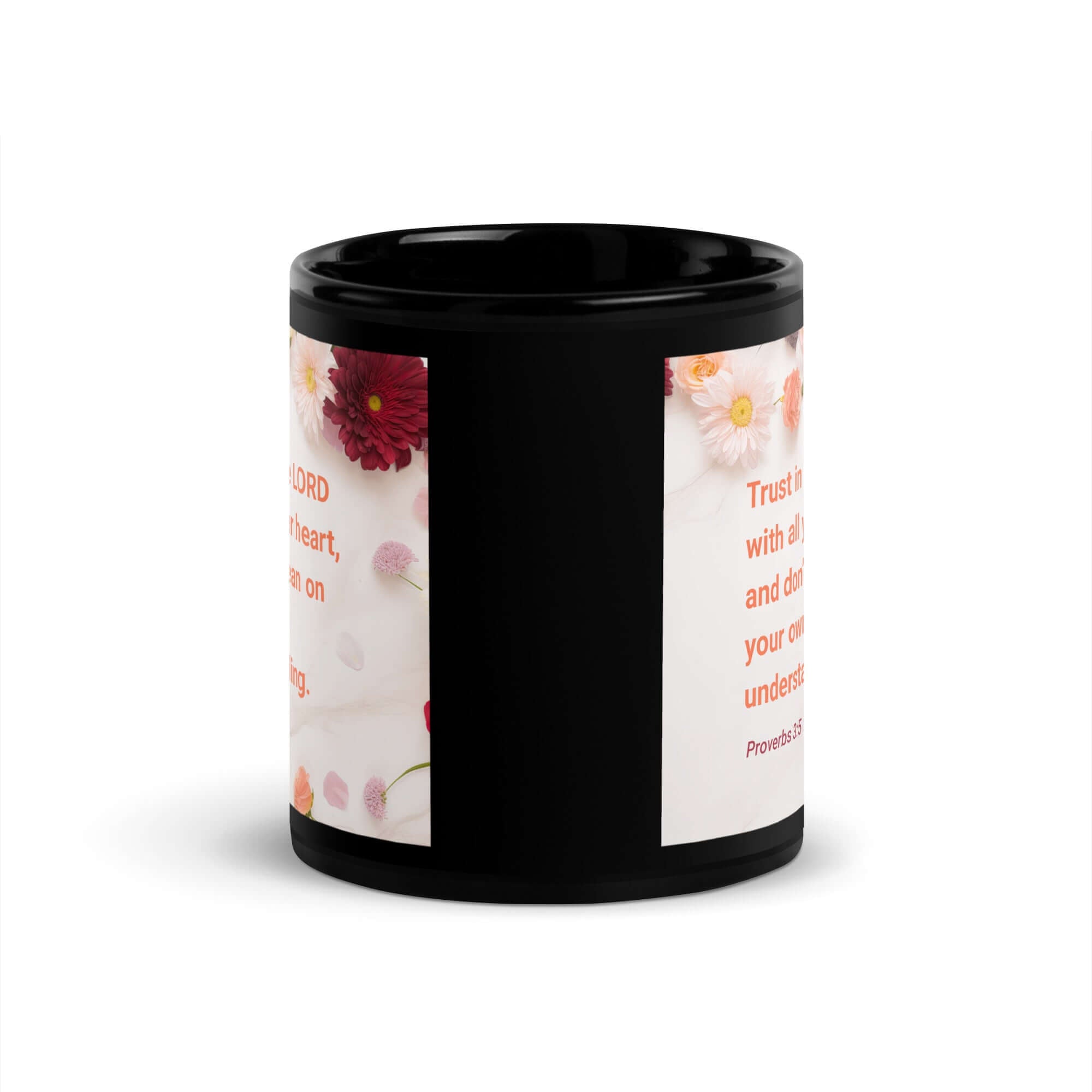 Proverbs 3:5 Bible Verse, Trust in the LORD Black Glossy Mug