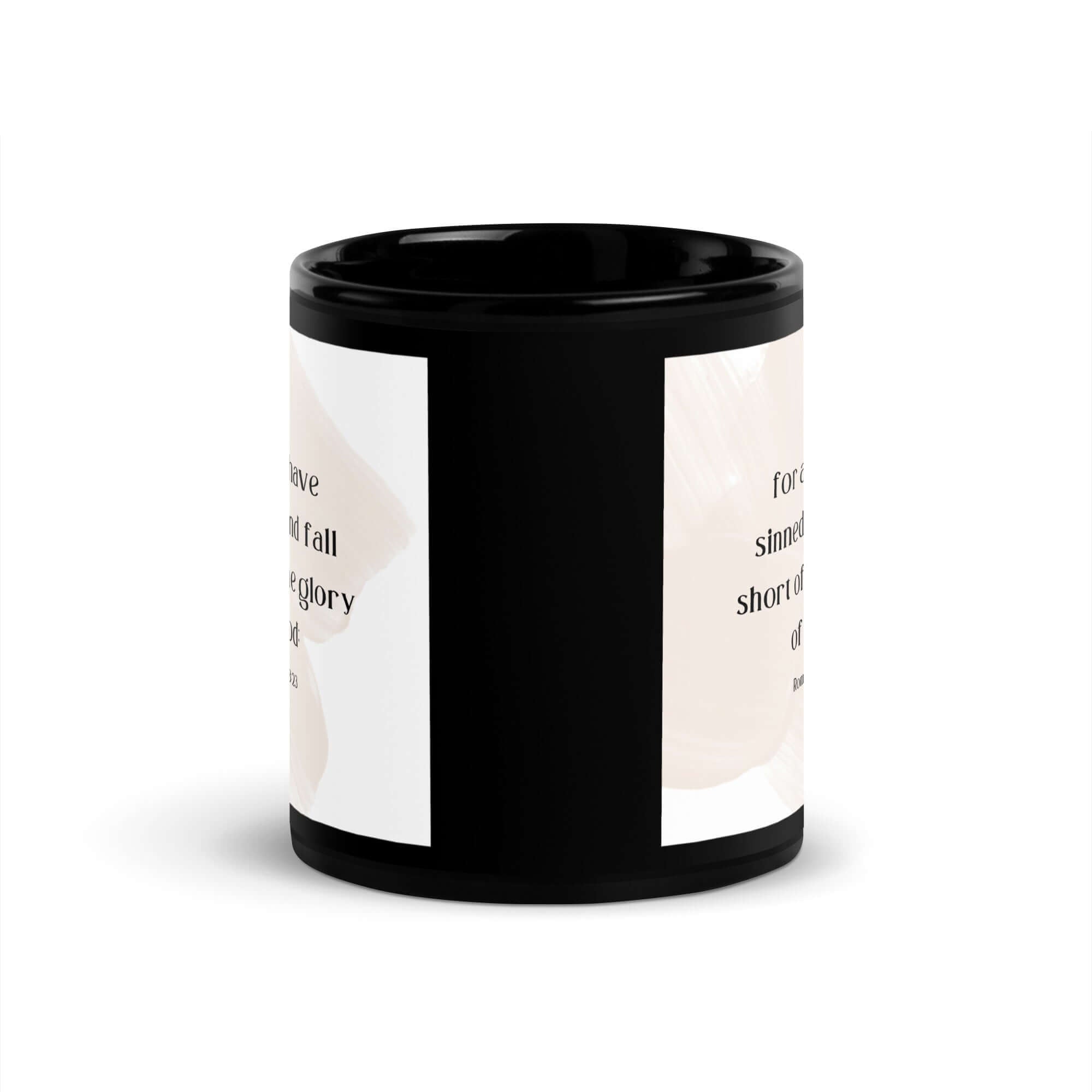 Romans 3:23 Bible Verse, fall short Black Glossy Mug