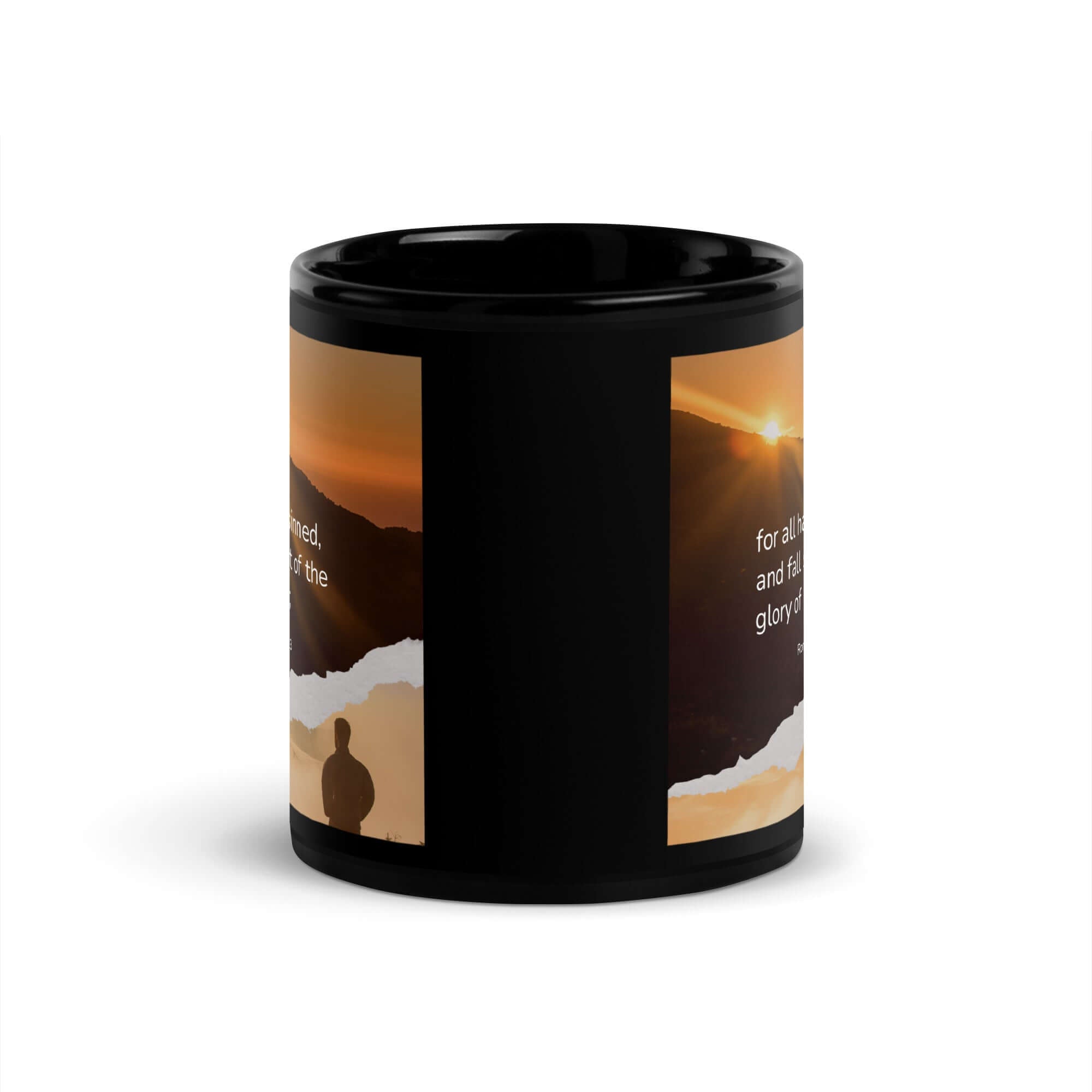 Romans 3:23 Bible Verse, of God Black Glossy Mug