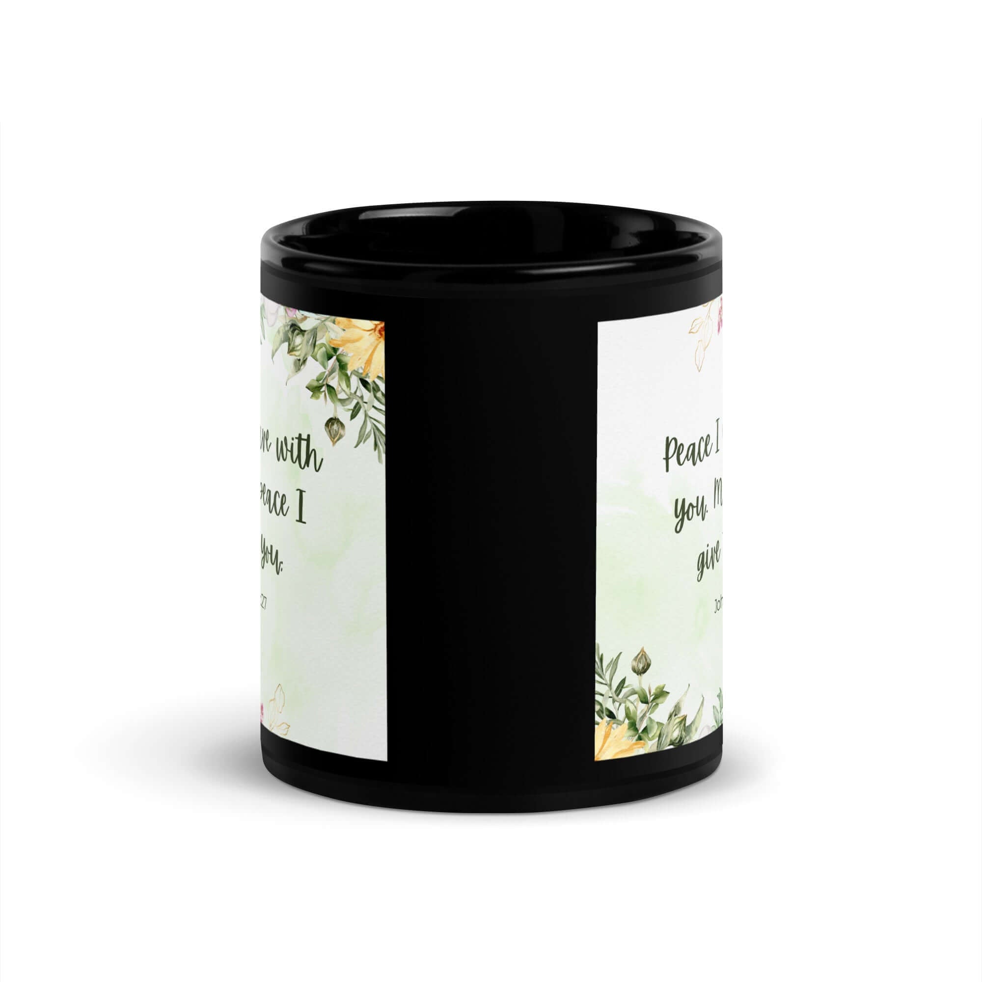 John 14:27 Bible Verse, My peace Black Glossy Mug