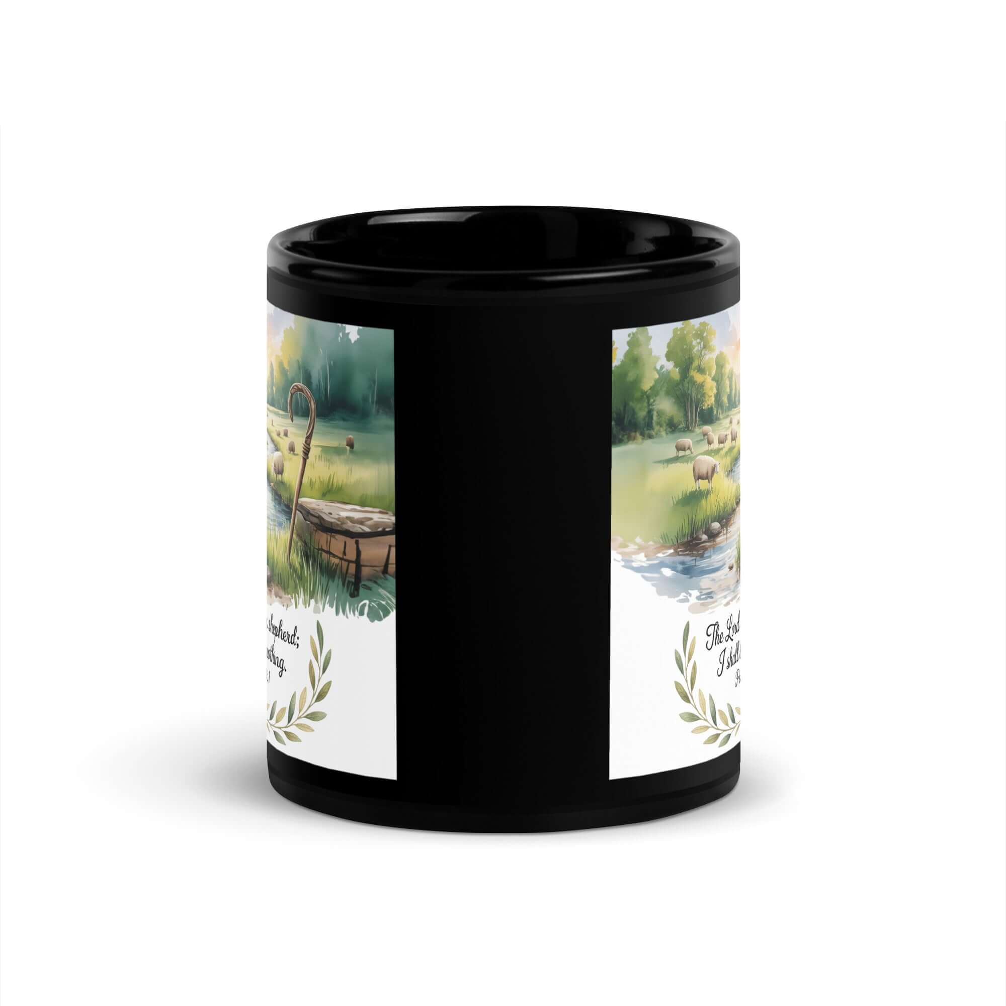 Psalm 23:1 Bible Verse, is my Black Glossy Mug