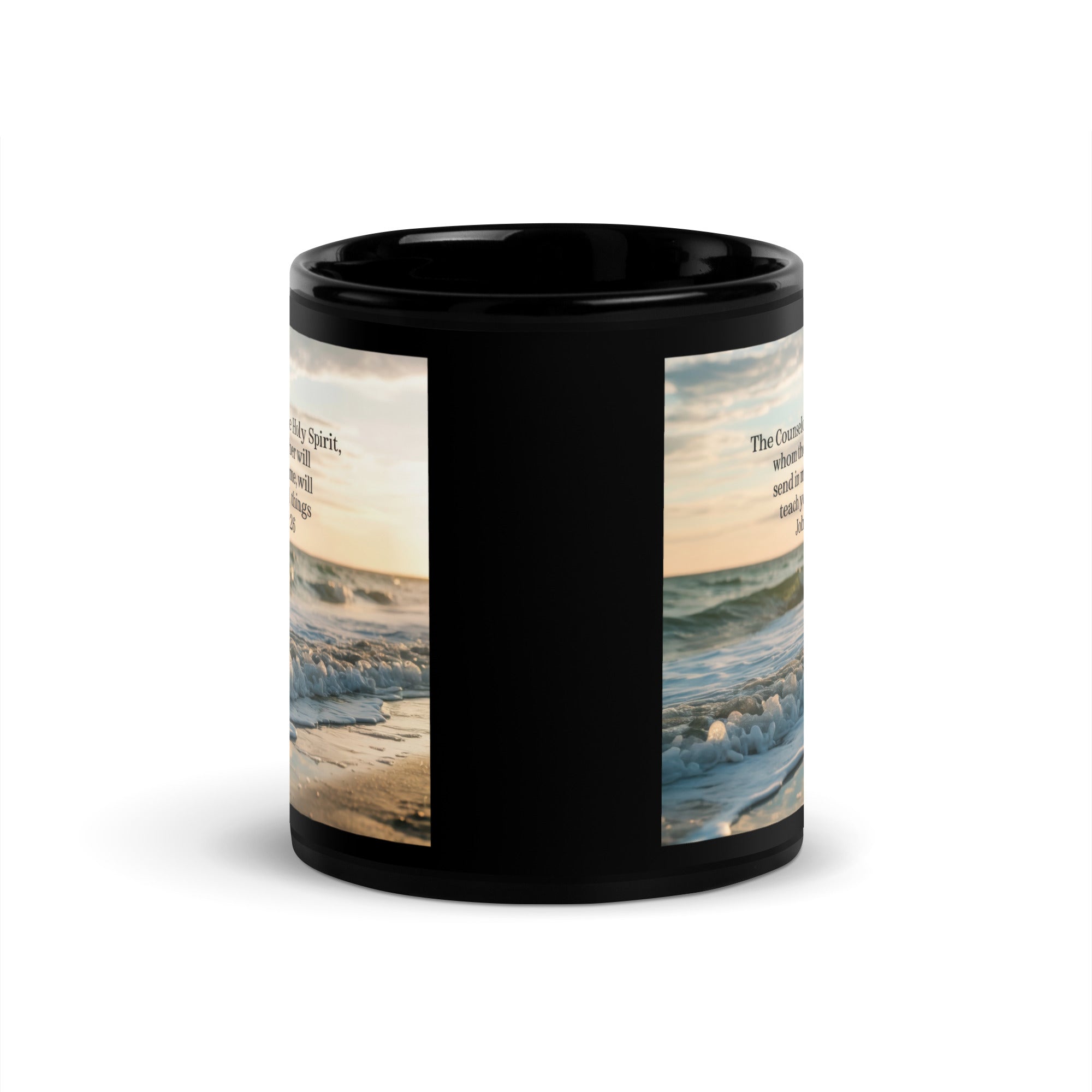 John 14:26 Bible Verse You All Black Glossy Mug