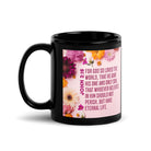 John 3:16 Bible Verse, For God So Loved Black Glossy Mug 11 oz