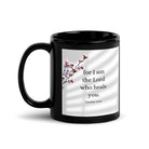 Exodus 15:26 Bible Verse, diligently listen Black Glossy Mug 11 oz