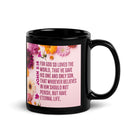 John 3:16 Bible Verse, For God So Loved Black Glossy Mug