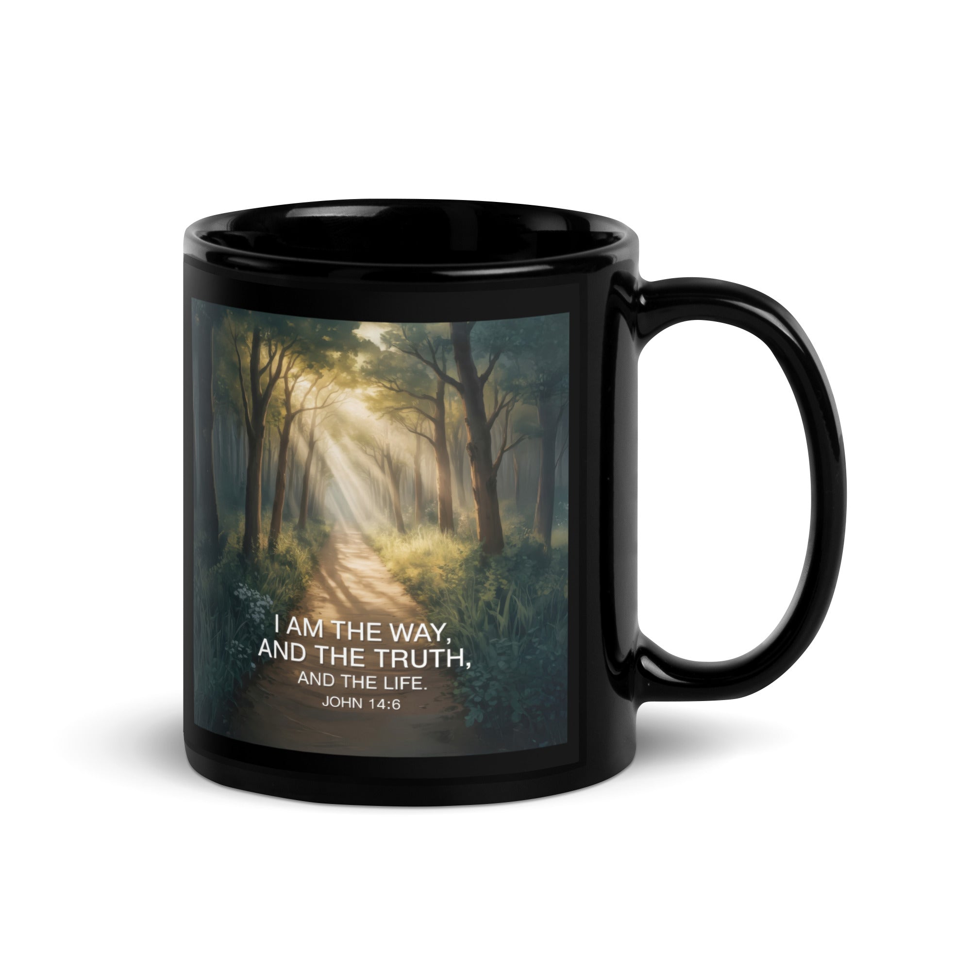 John 14:6 Bible Verse I Am Black Glossy Mug