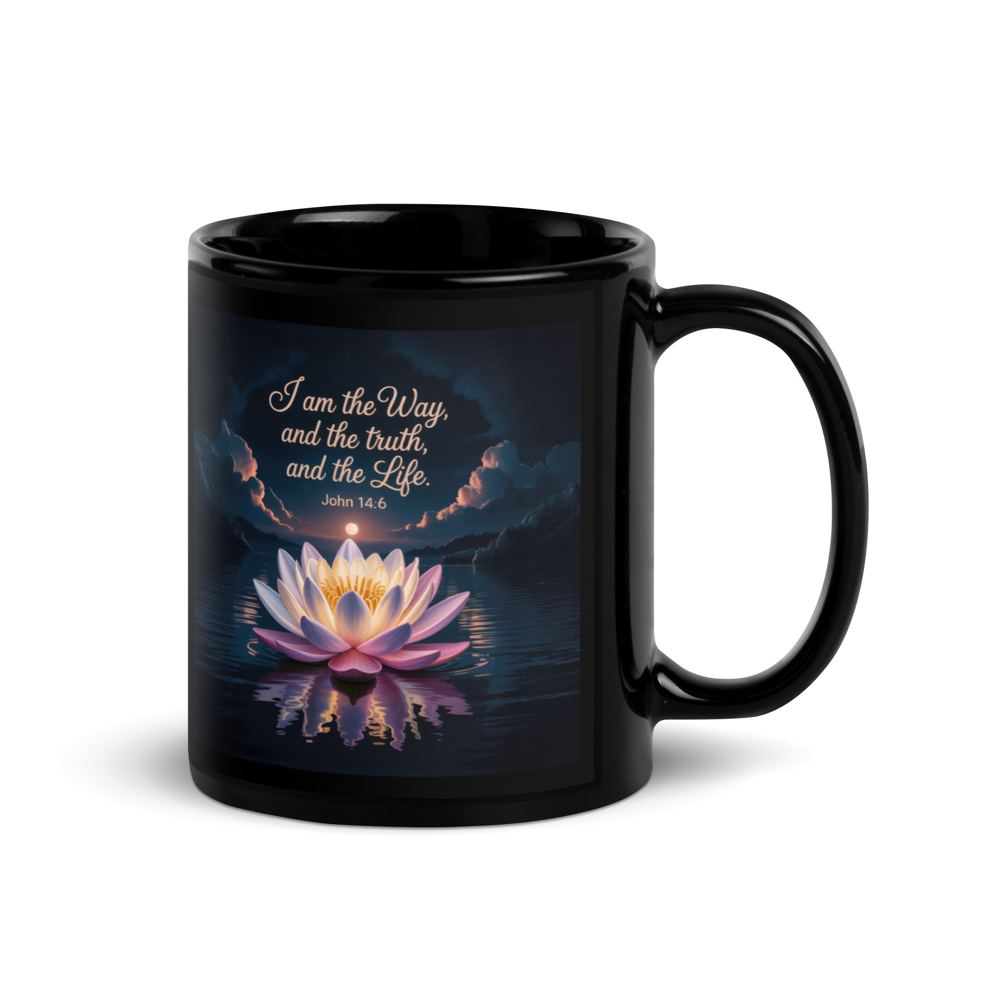 John 14:6 Bible Verse The Way Black Glossy Mug