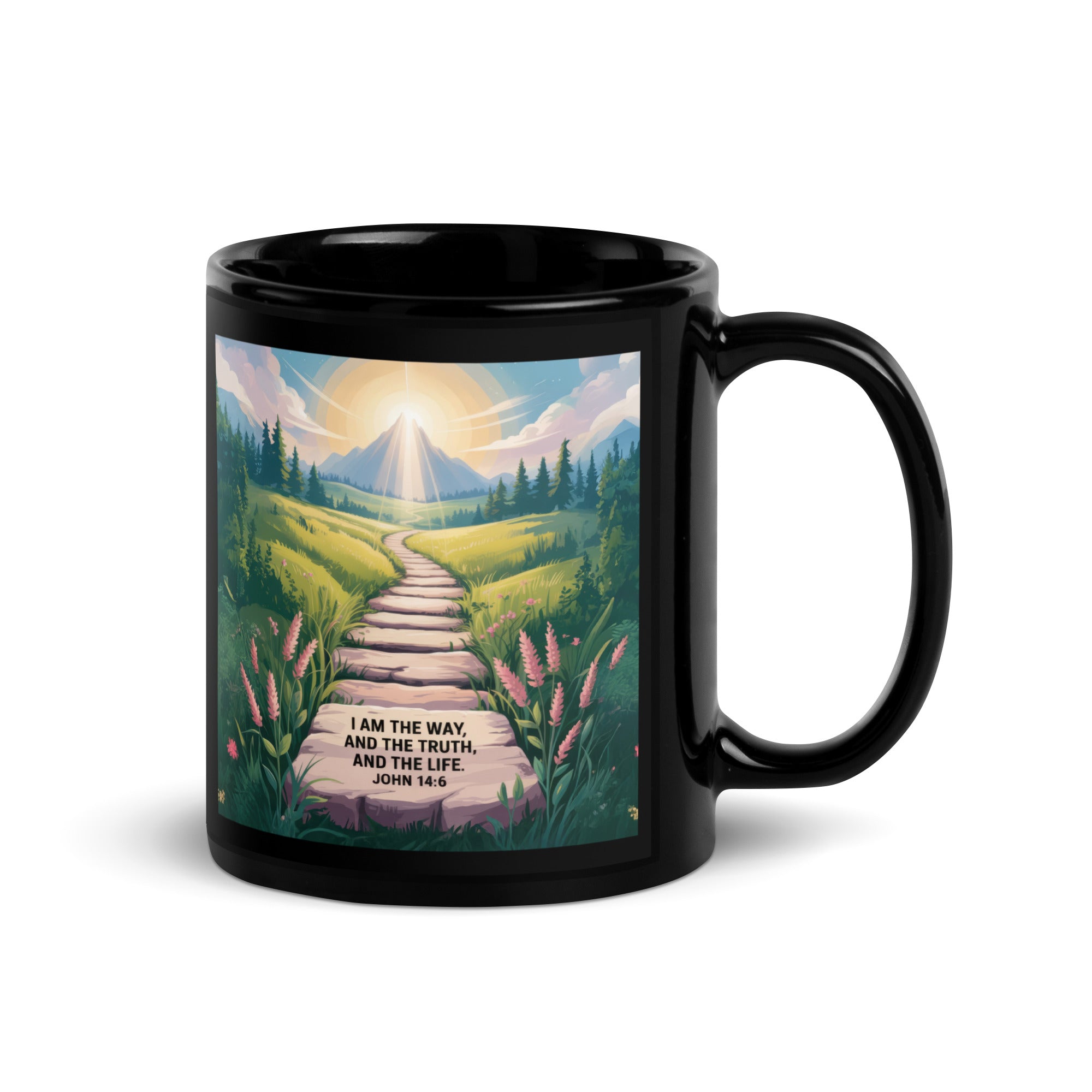 John 14:6 Bible Verse The Truth Black Glossy Mug