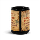 Psalm 46:1 Bible Verse, God is Our Refuge Black Glossy Mug