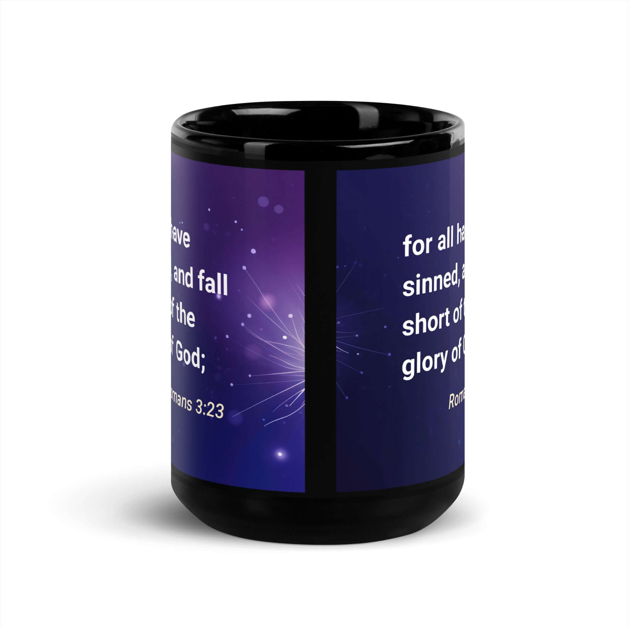Romans 3:23 Bible Verse, all have sinned Black Glossy Mug