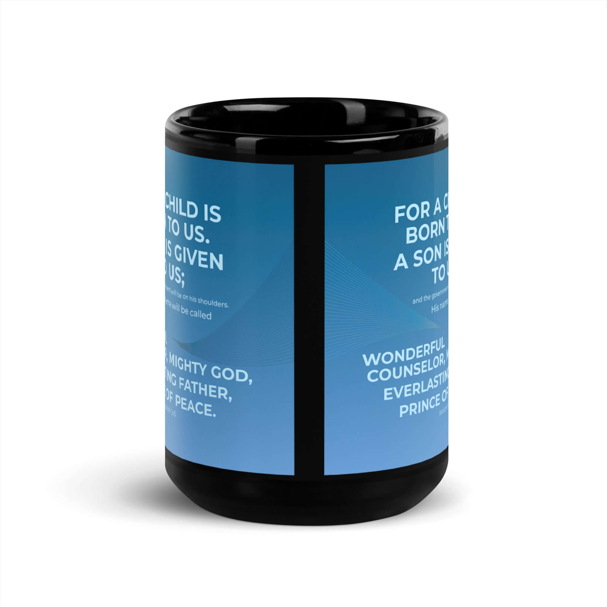 Isaiah 9:6 Bible Verse, Everlasting Father Black Glossy Mug