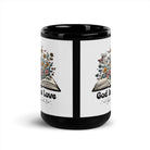 1 John 4:8 Bible Verse, God is Love Black Glossy Mug