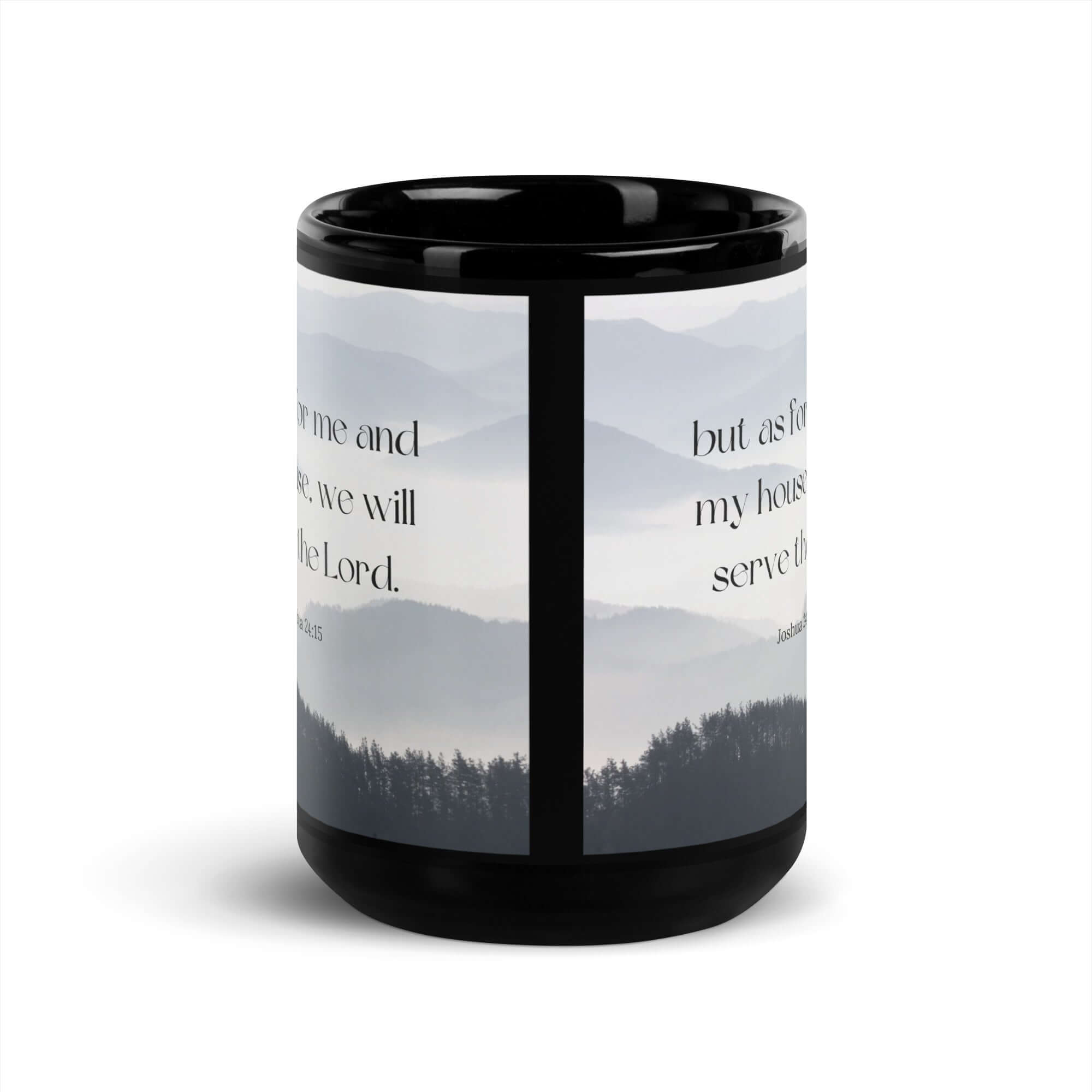 Joshua 24:15 Bible Verse, whom you Black Glossy Mug