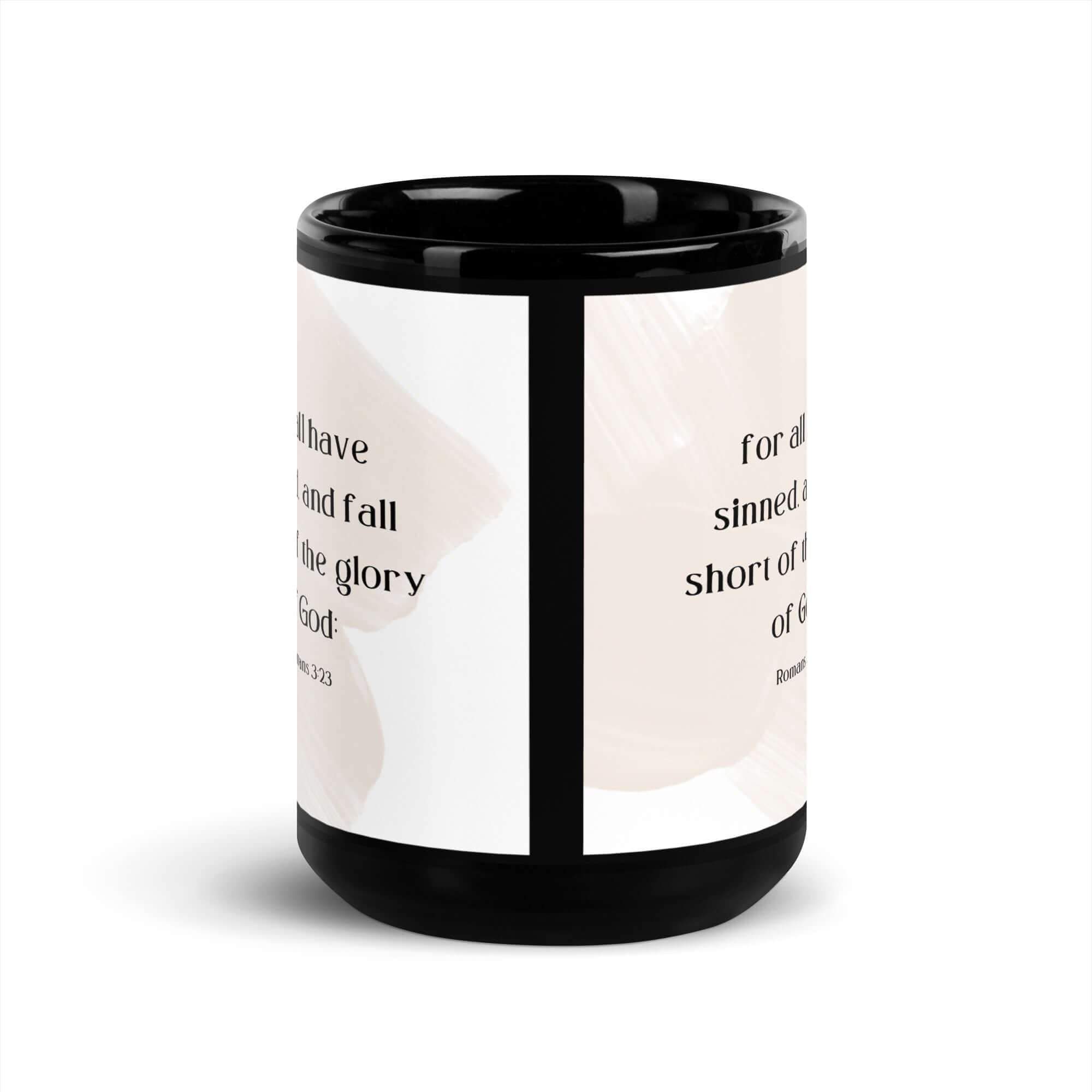 Romans 3:23 Bible Verse, fall short Black Glossy Mug