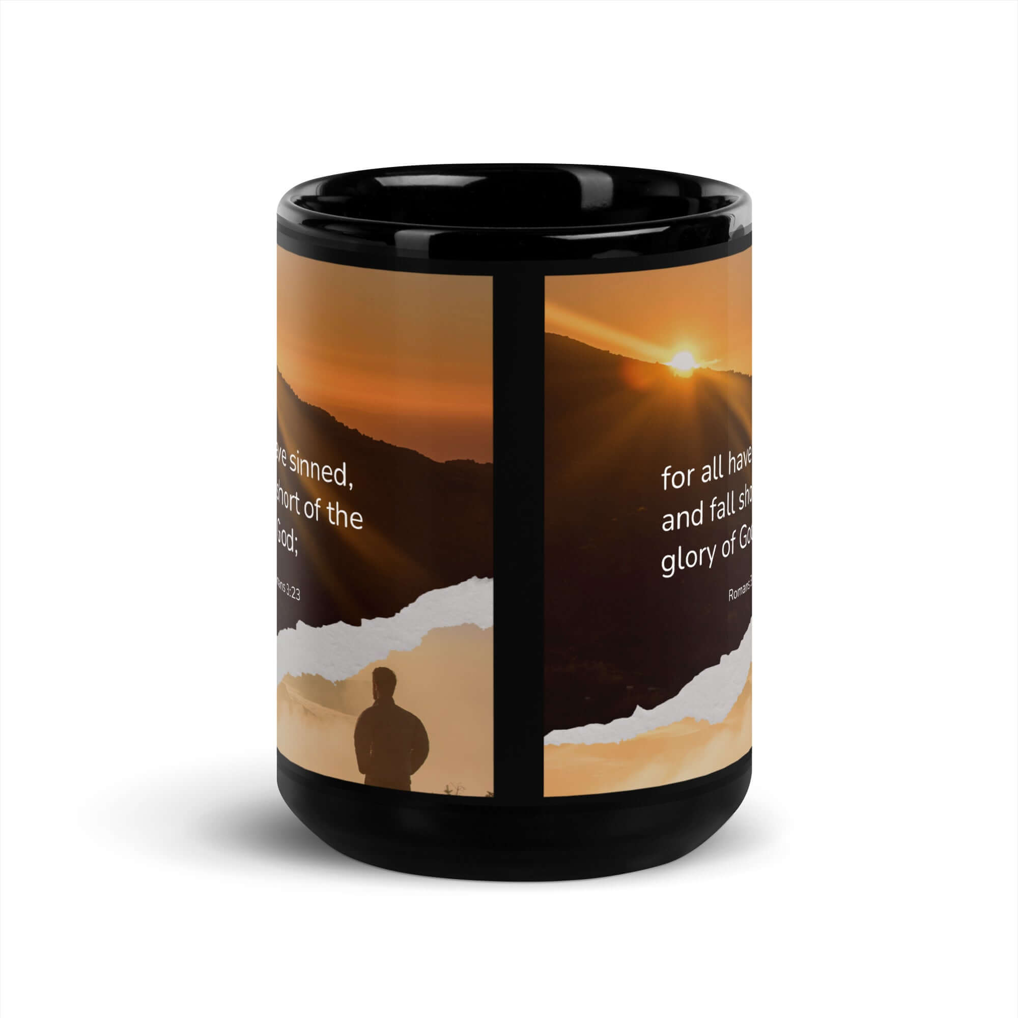 Romans 3:23 Bible Verse, of God Black Glossy Mug
