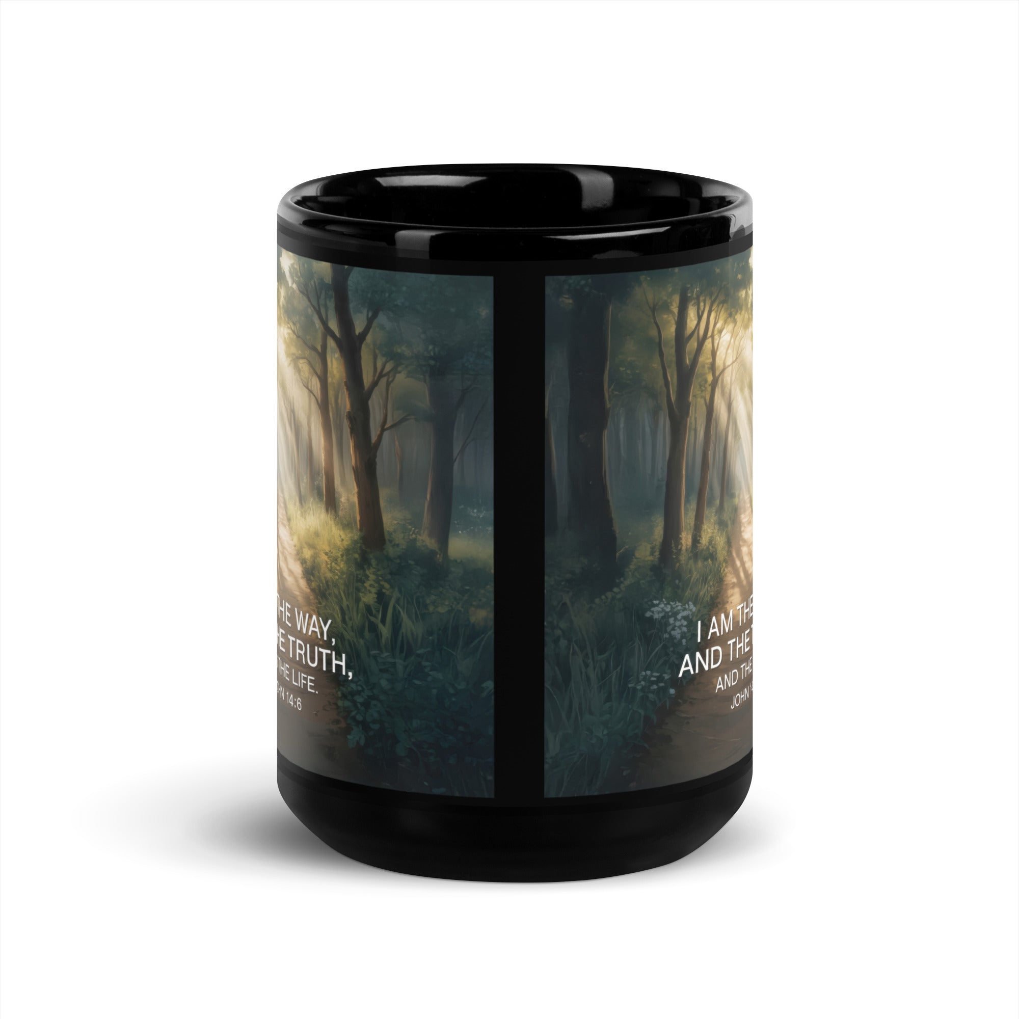 John 14:6 Bible Verse I Am Black Glossy Mug