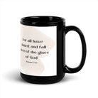 Romans 3:23 Bible Verse, fall short Black Glossy Mug