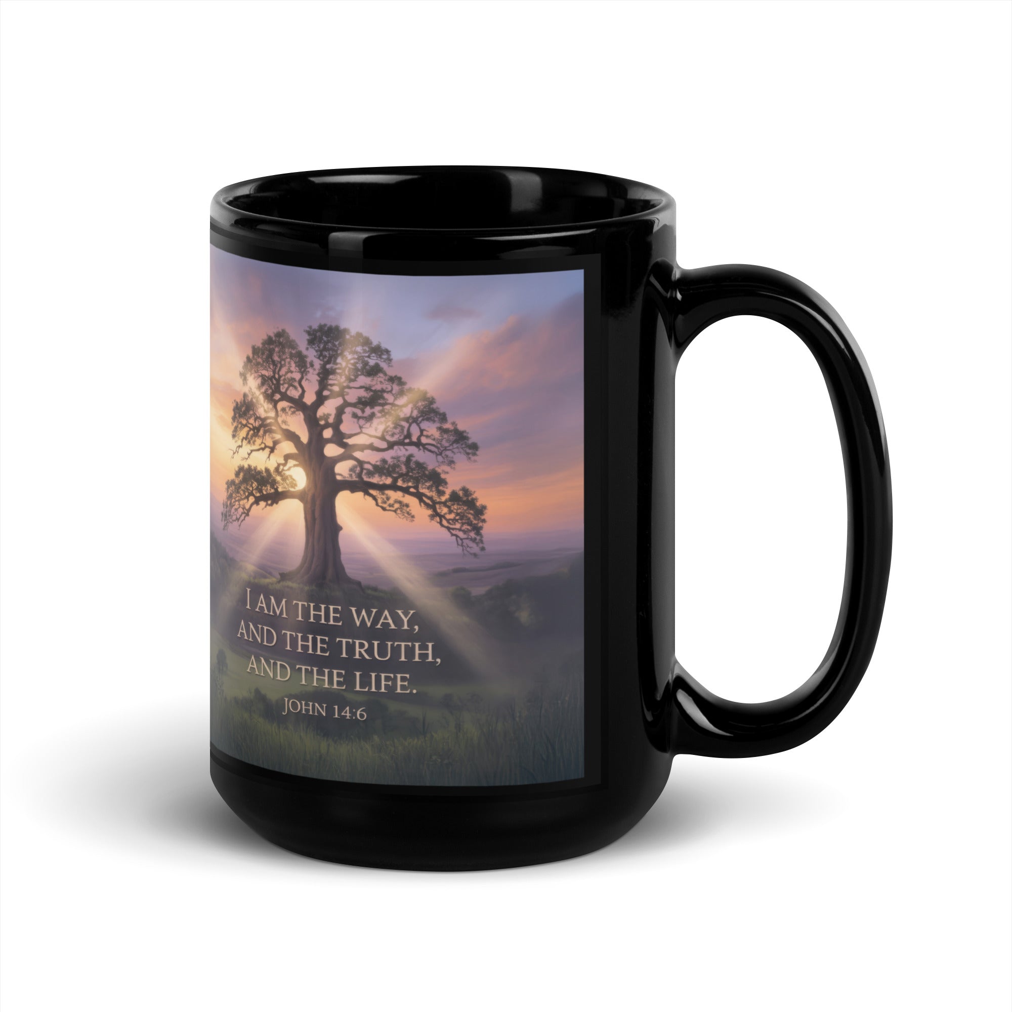 John 14:6 Bible Verse Jesus said Black Glossy Mug