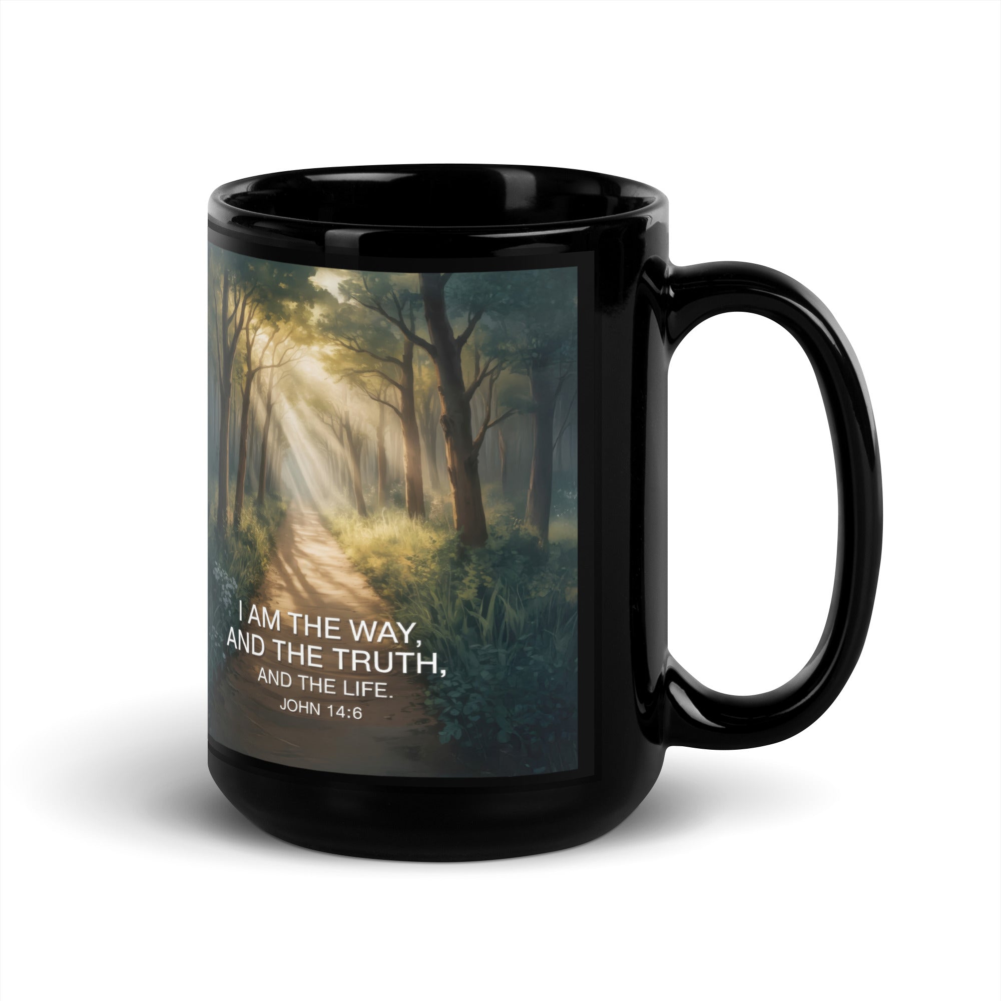 John 14:6 Bible Verse I Am Black Glossy Mug