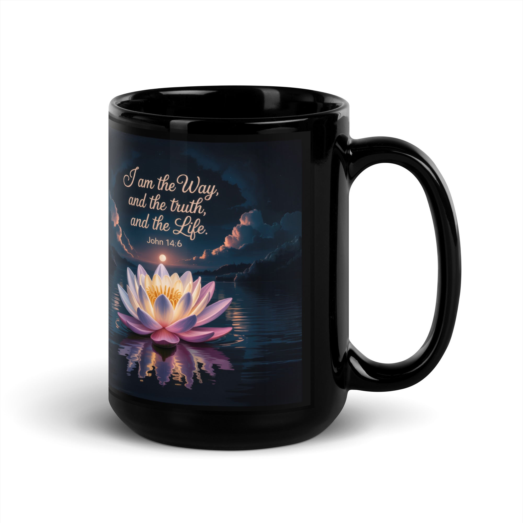 John 14:6 Bible Verse The Way Black Glossy Mug