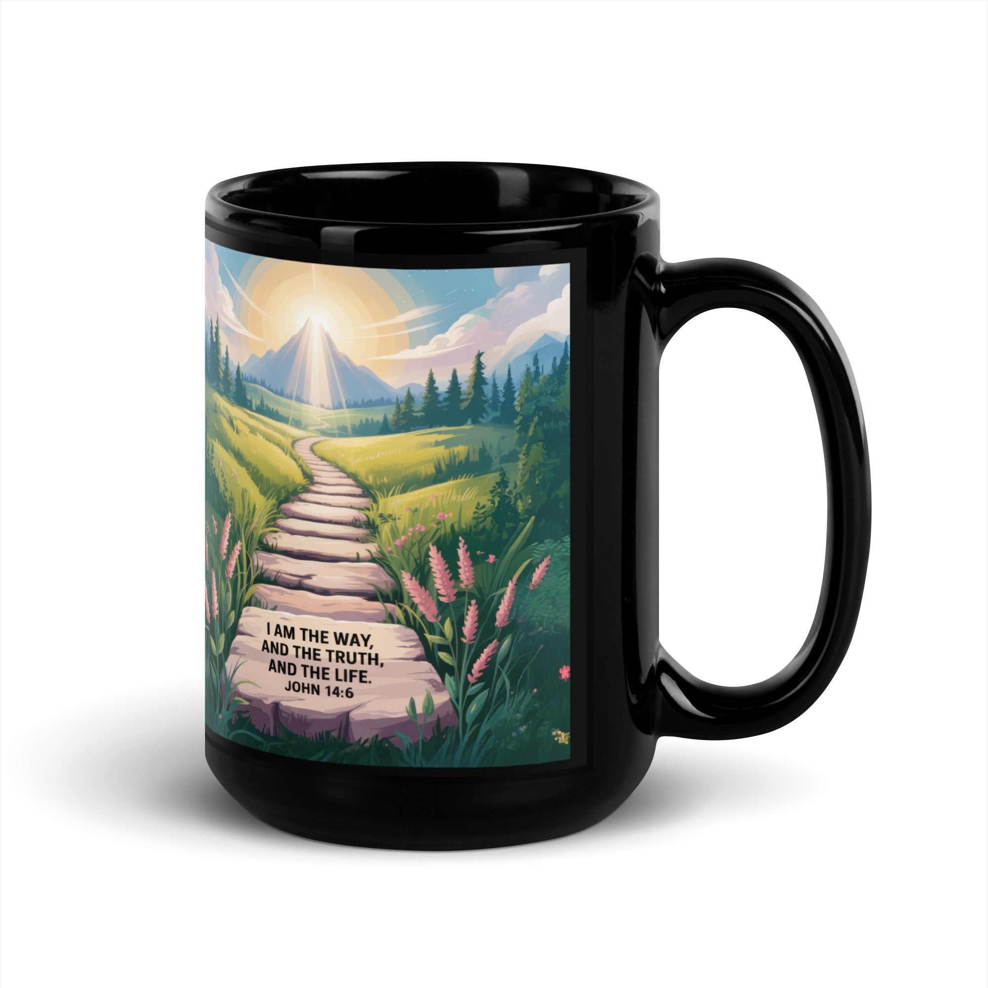 John 14:6 Bible Verse The Truth Black Glossy Mug