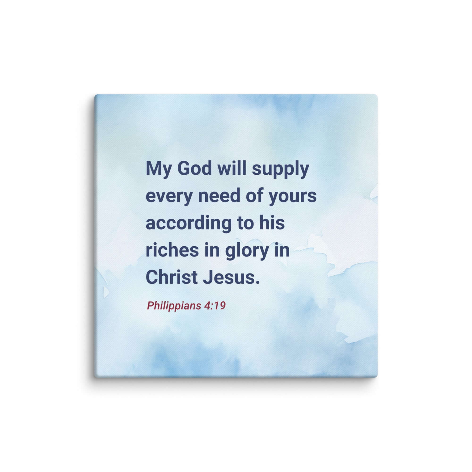 Philippians 4:19 Bible Verse, God will supply Canvas Print Wall Art 10″×10″