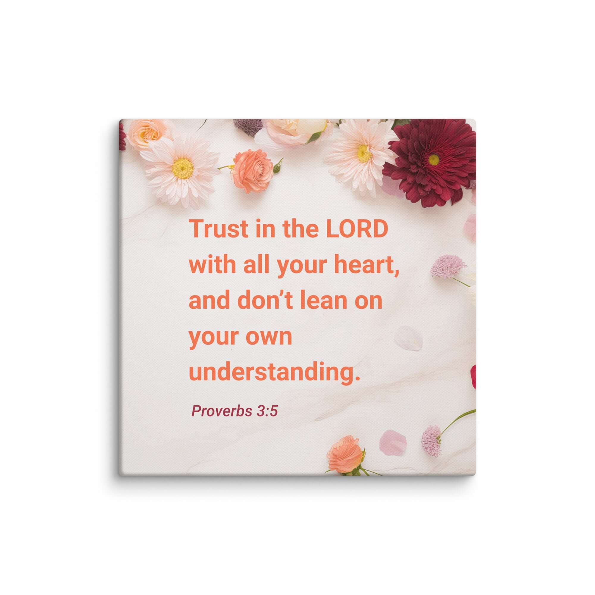 Proverbs 3:5 Bible Verse, Trust in the LORD Canvas Print Wall Art 10″×10″