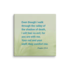 Psalm 23:4 Bible Verse, fear no evil Canvas Print Wall Art 10″×10″