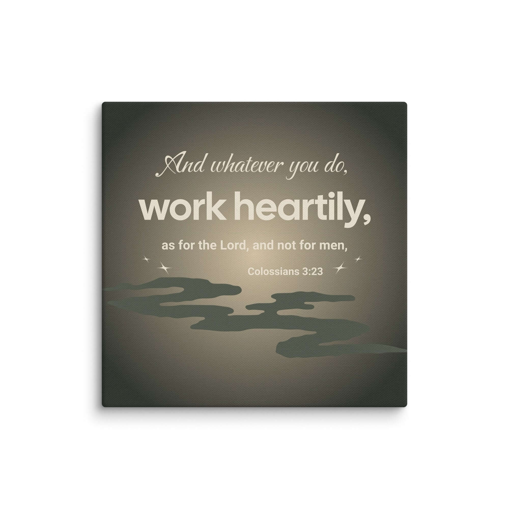 Colossians 3:23 Bible Verse, as for the Lord Canvas Print Wall Art 10″×10″