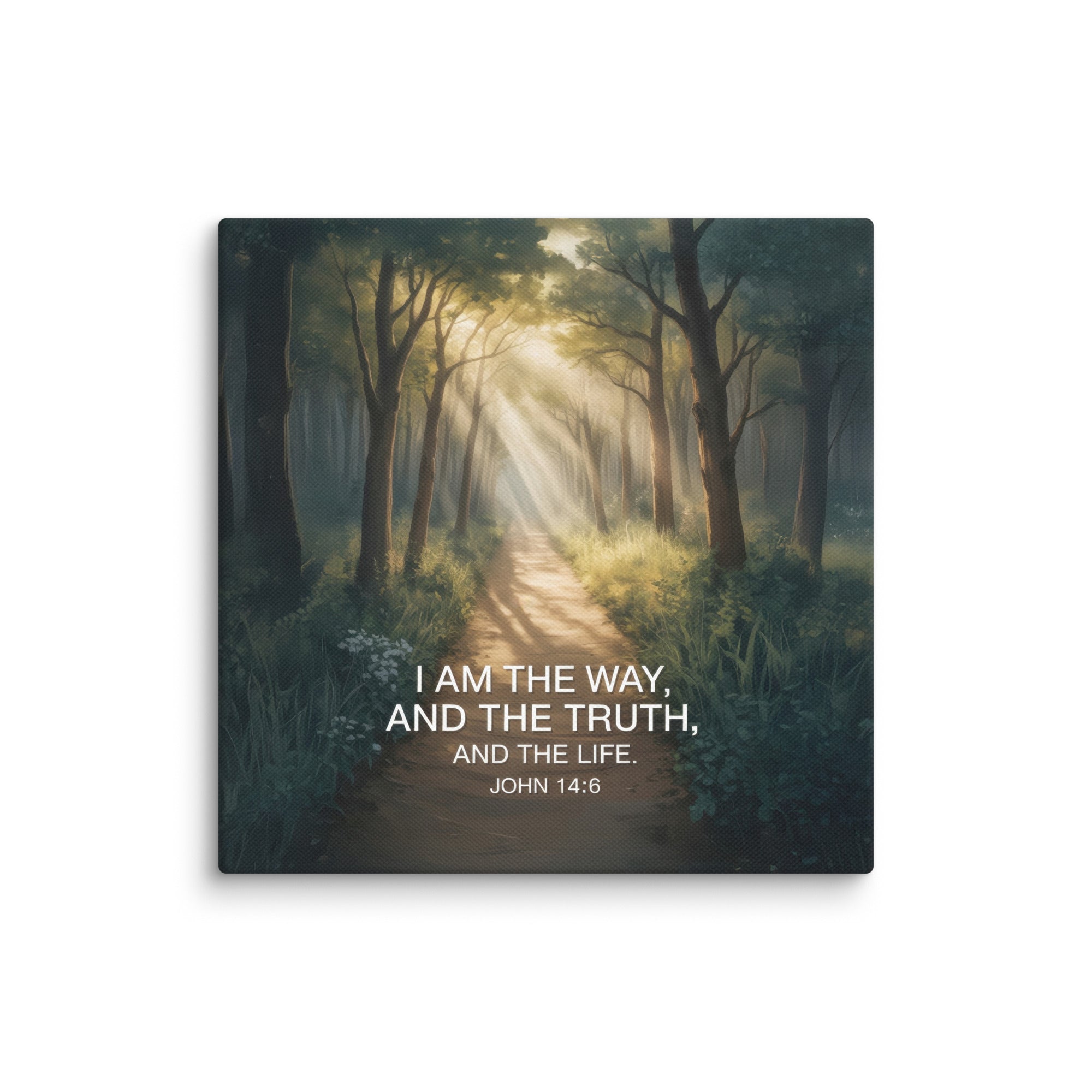 John 14:6 Bible Verse I Am Canvas 10″×10″