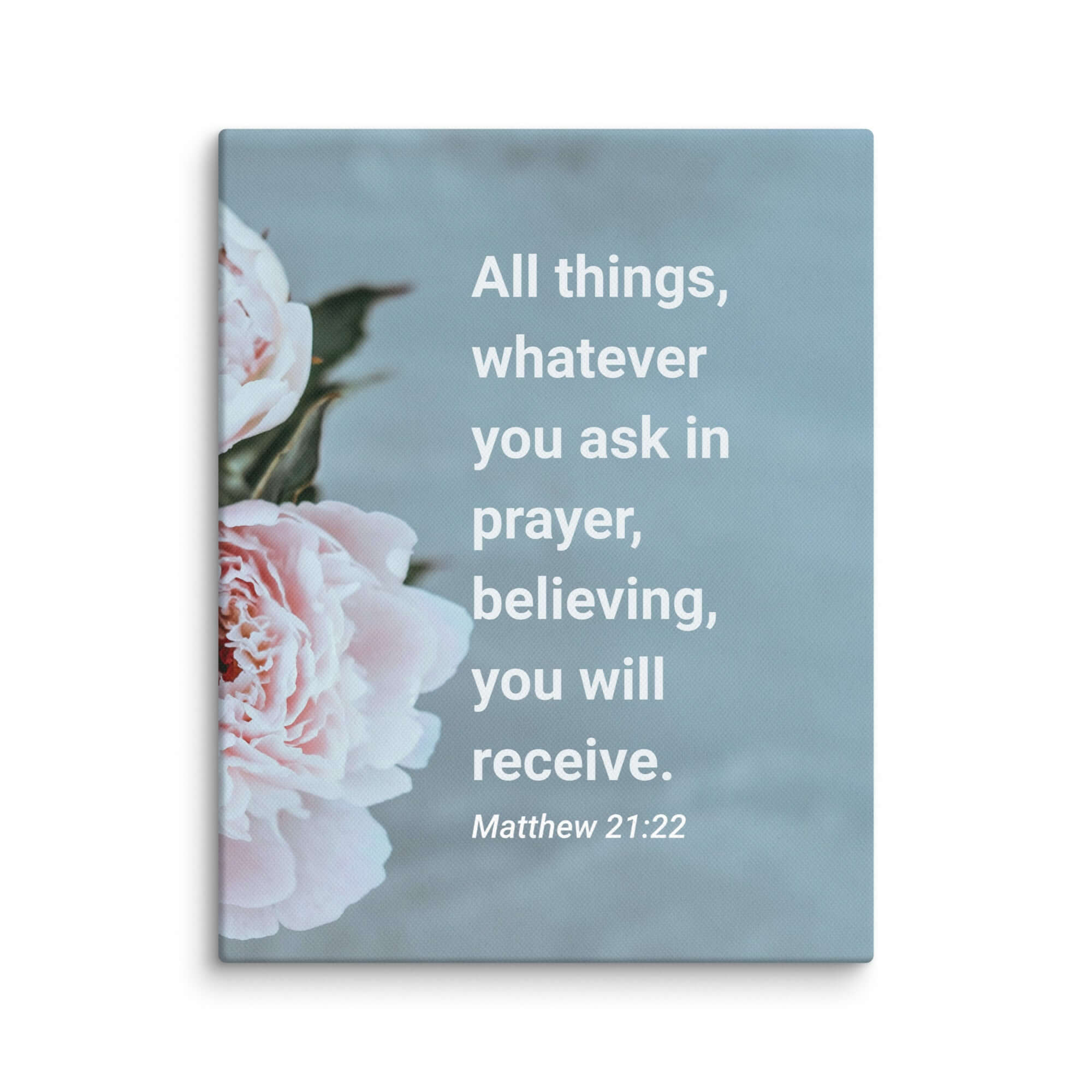 Matthew 21:22 Bible Verse, ask in prayer Canvas Print Wall Art 11″×14″