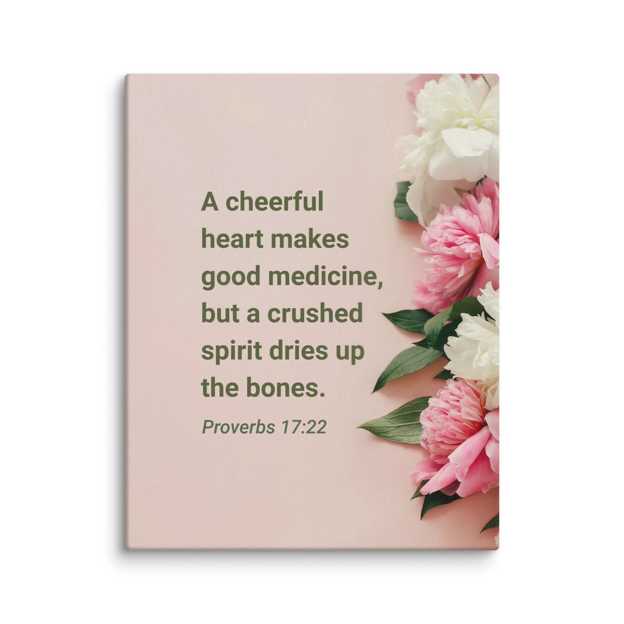 Proverbs 17:22 Bible Verse, good medicine Canvas Print Wall Art 11″×14″