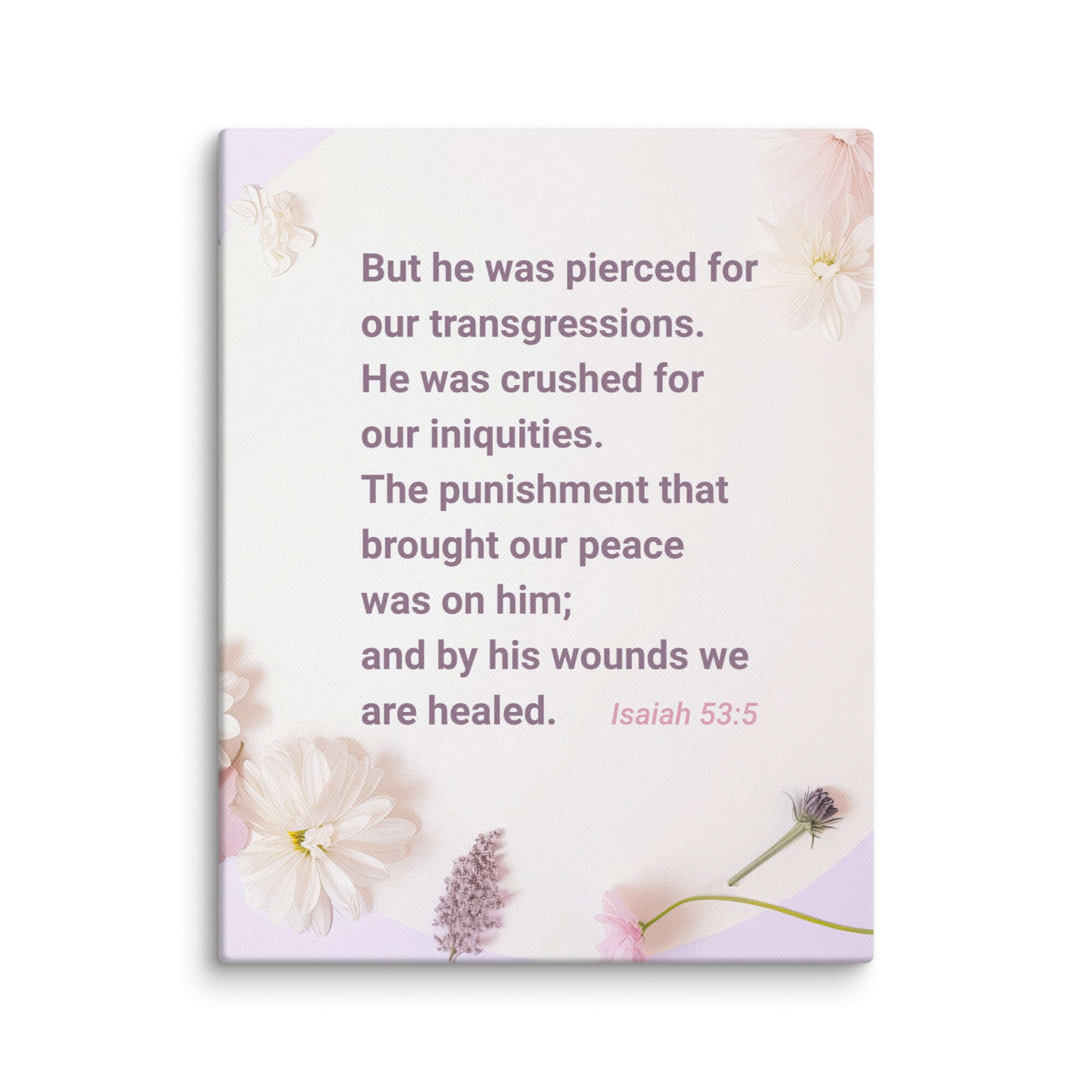 Isaiah 53:5 Bible Verse, by his wounds Canvas Print Wall Art 11″×14″