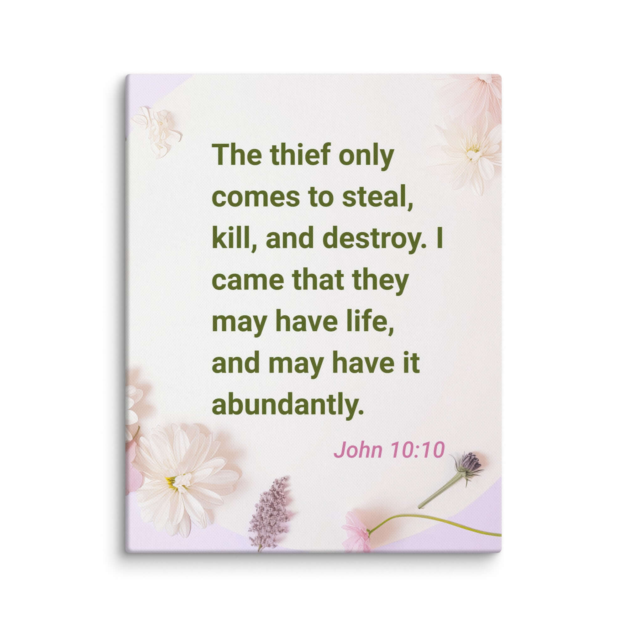 John 10:10 Bible Verse, Abundant Life Canvas Print Wall Art 11″×14″