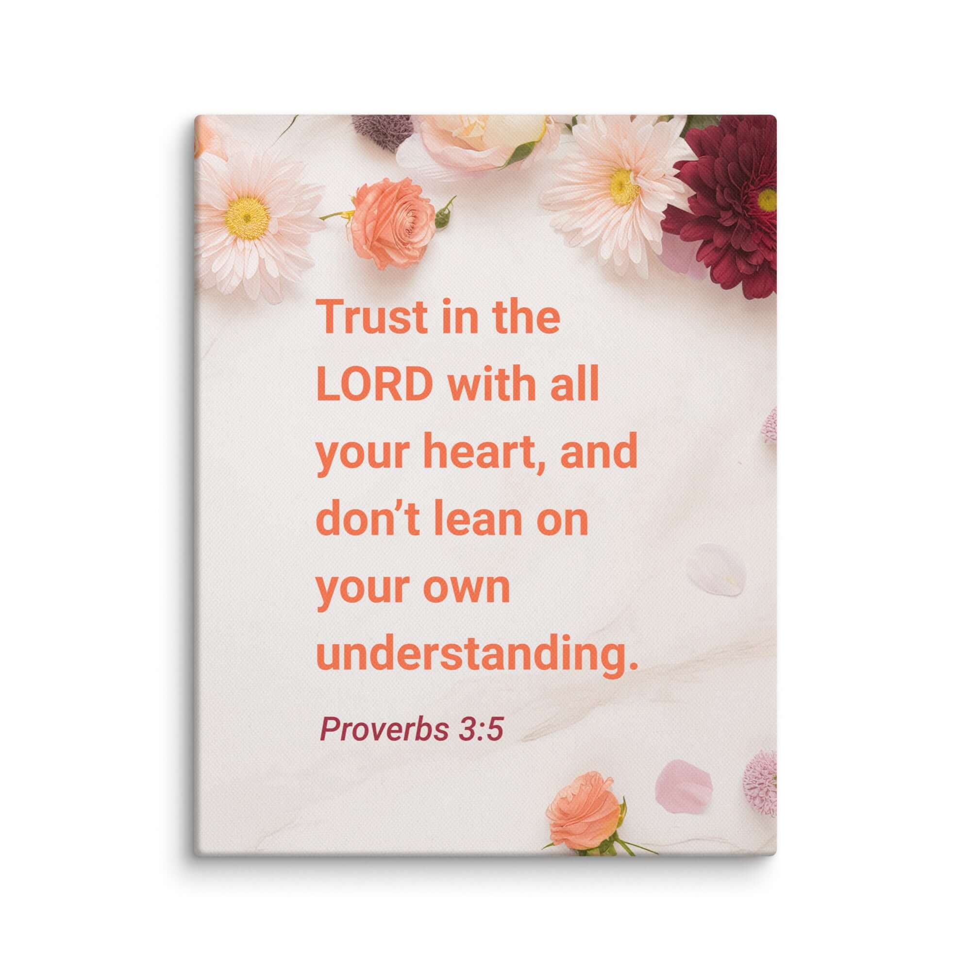 Proverbs 3:5 Bible Verse, Trust in the LORD Canvas Print Wall Art 11″×14″