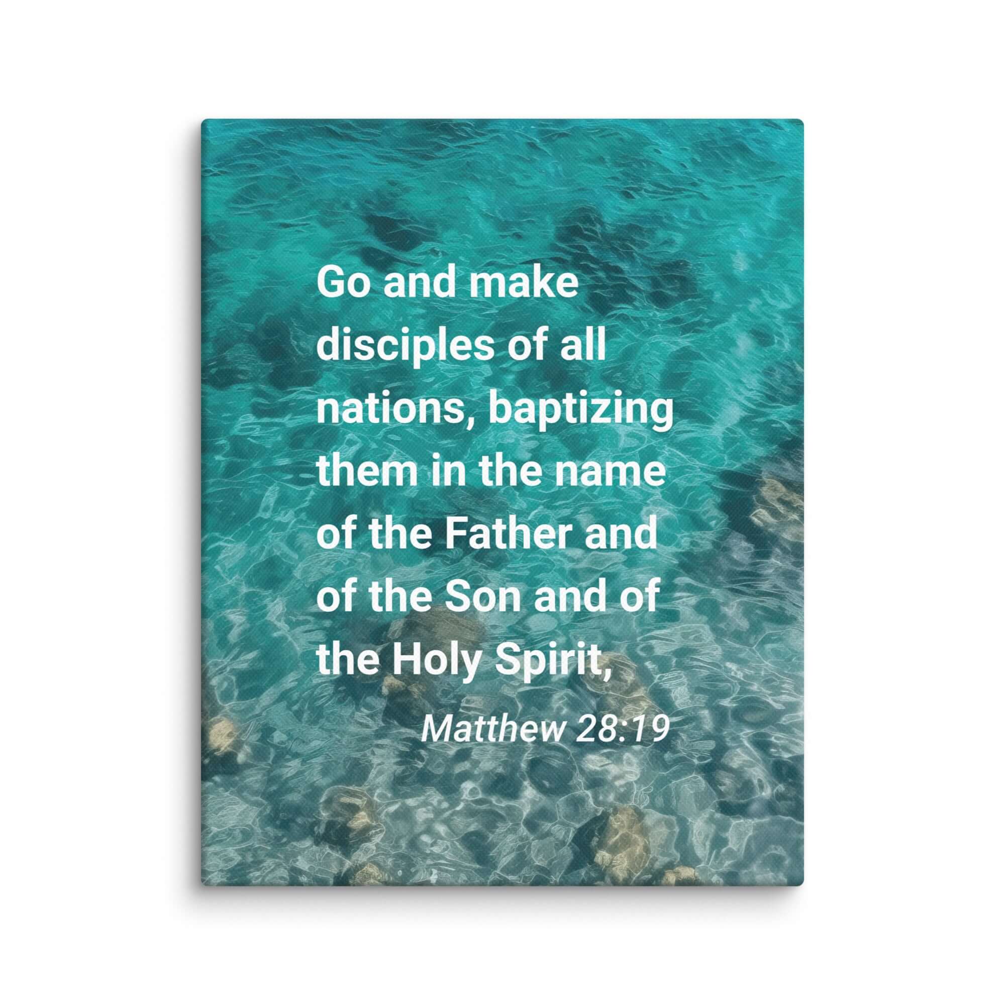 Matthew 28:19 Bible Verse, Make Disciples Canvas Print Wall Art 11″×14″