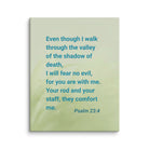 Psalm 23:4 Bible Verse, fear no evil Canvas Print Wall Art 11″×14″