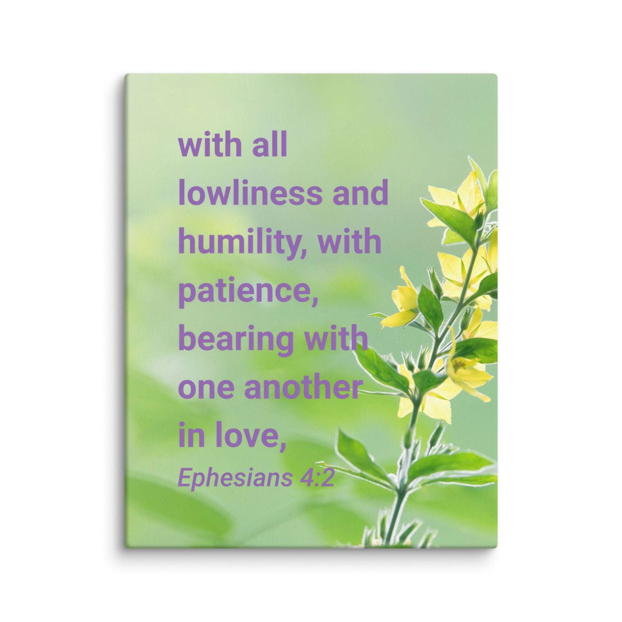 Ephesians 4:2 Bible Verse, one another in love Canvas Print Wall Art 11″×14″