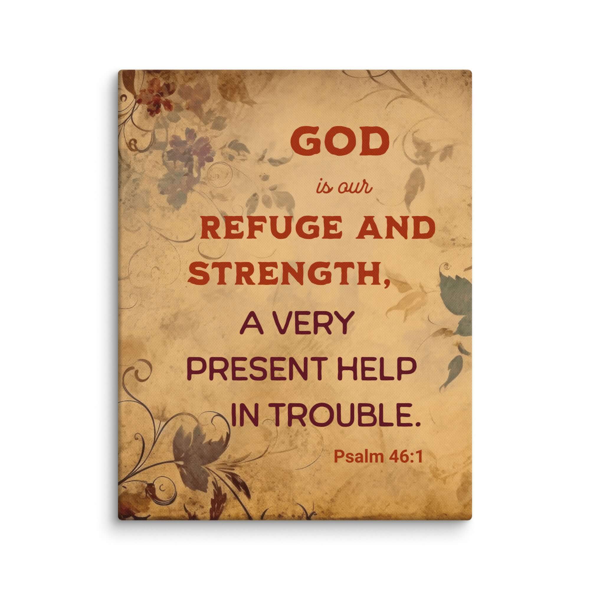 Psalm 46:1 Bible Verse, God is Our Refuge Canvas Print Wall Art 11″×14″