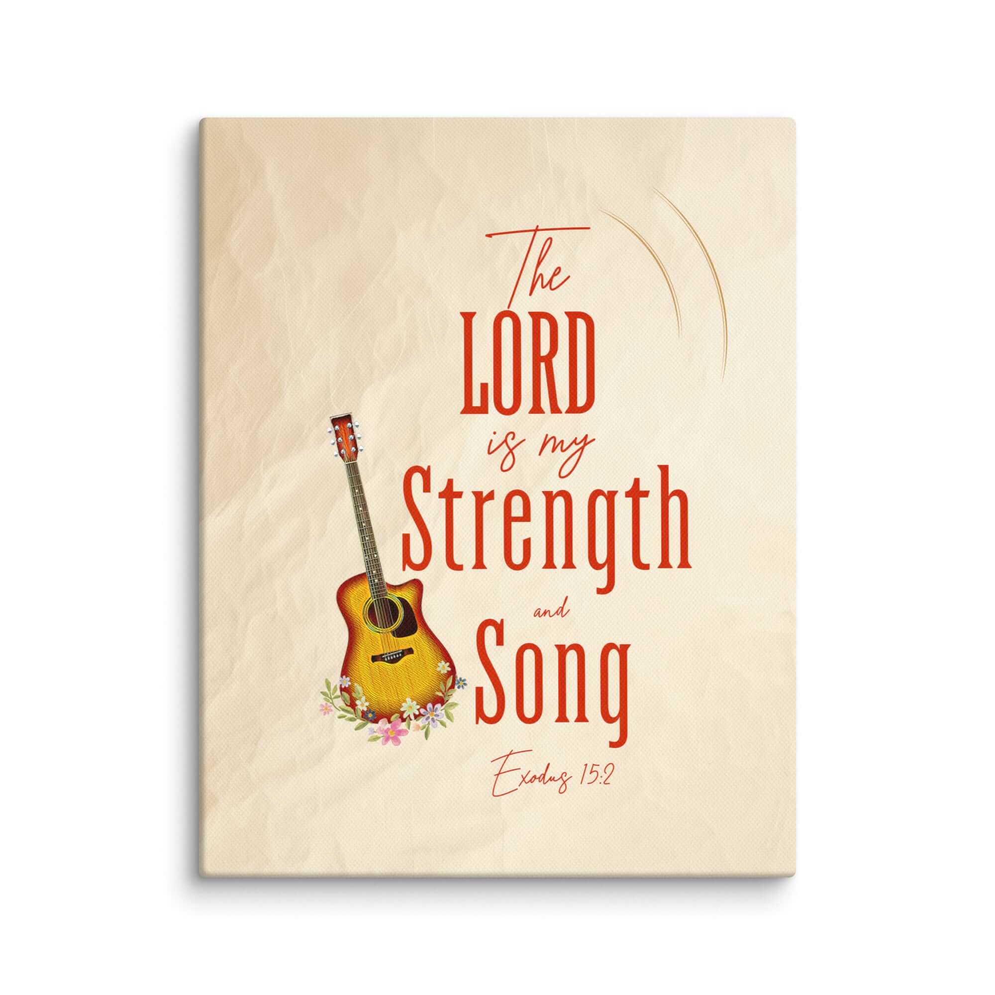 Exodus 15:2 Bible Verse, The LORD is my strength Canvas Print Wall Art 11″×14″