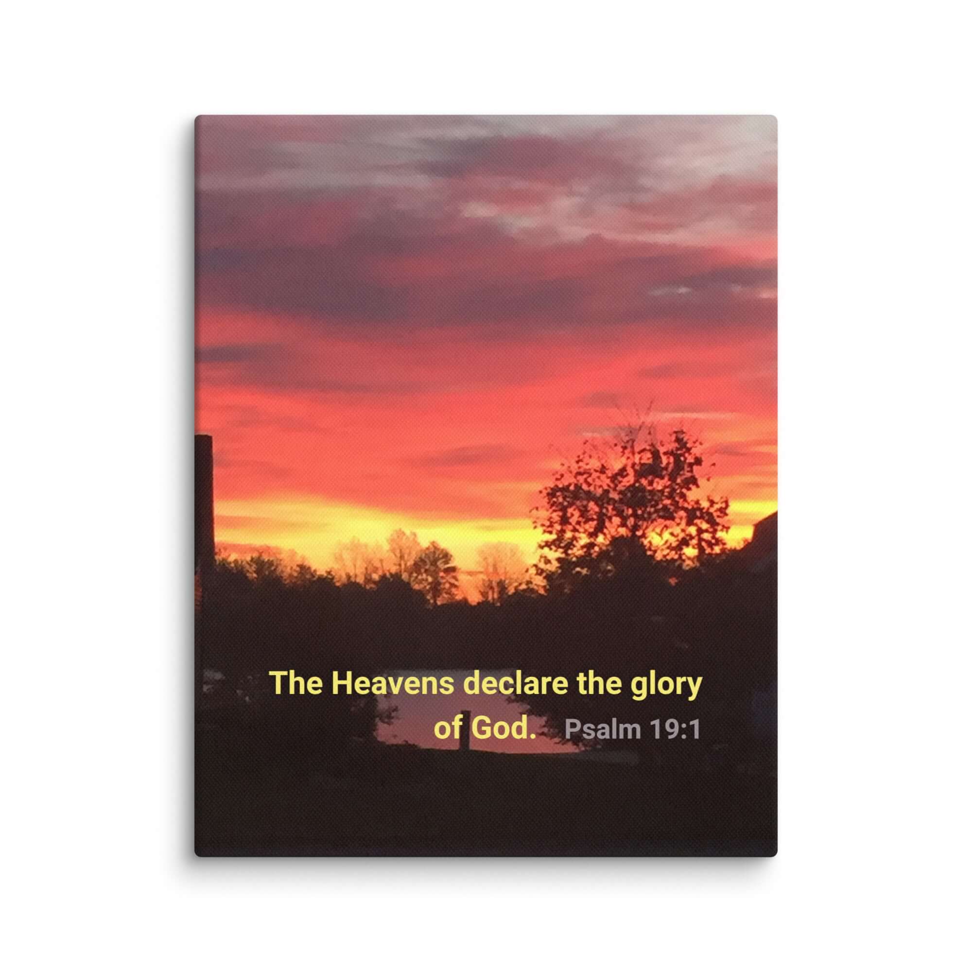 Psalm 19:1 Bible Verse, Sunset Glory Canvas Print Wall Art 11″×14″