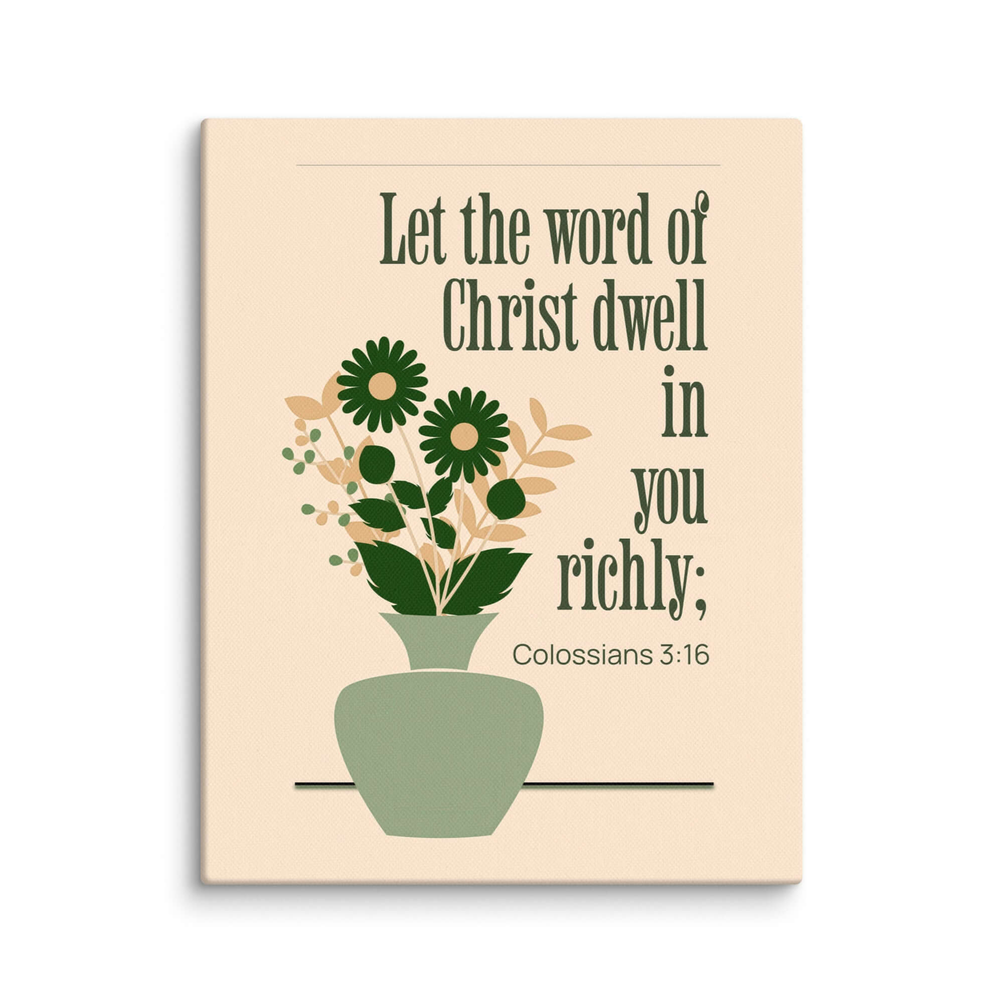 Colossians 3:16 Bible Verse, word of Christ Canvas Print Wall Art 11″×14″