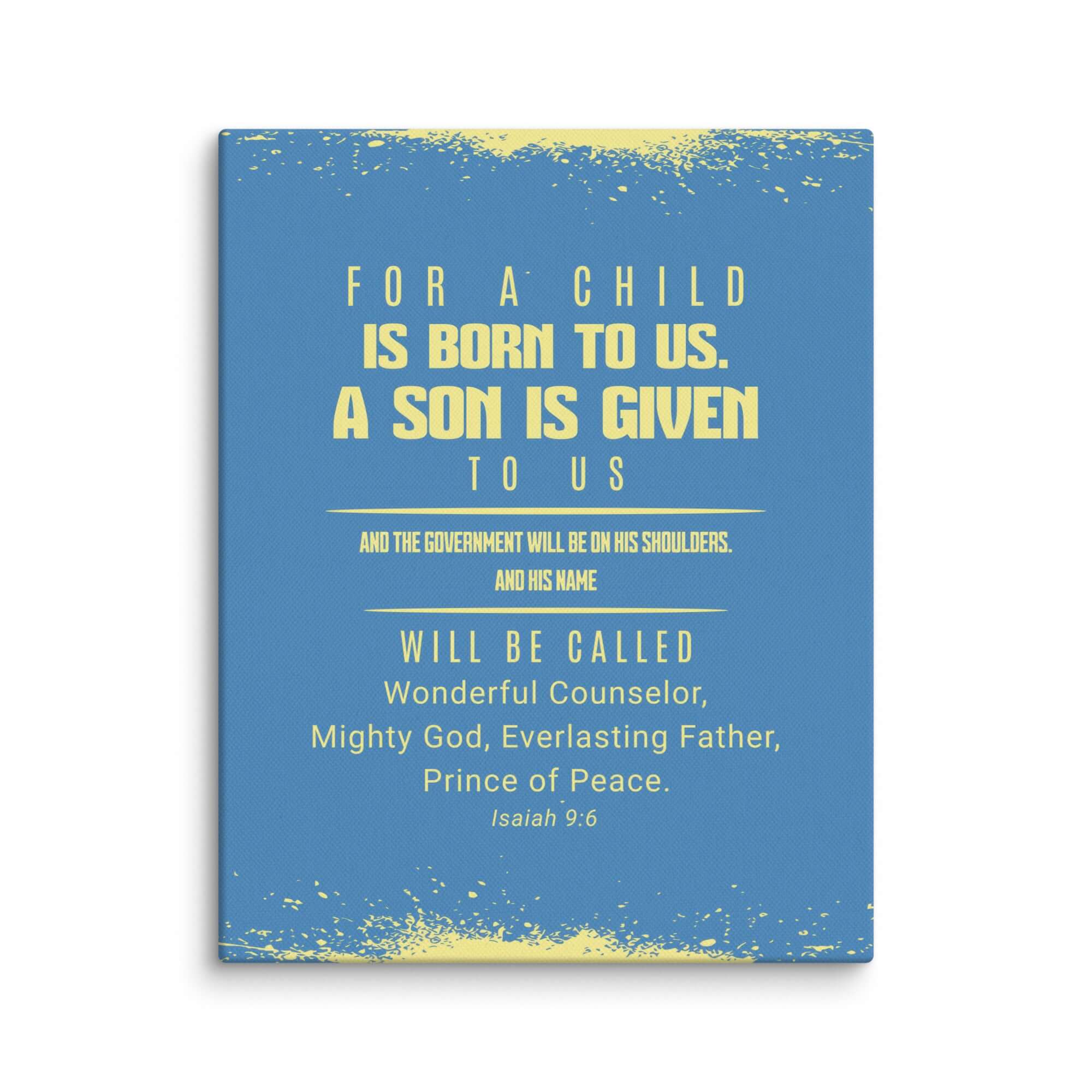 Isaiah 9:6 Bible Verse, Mighty God Canvas Print Wall Art 11″×14″