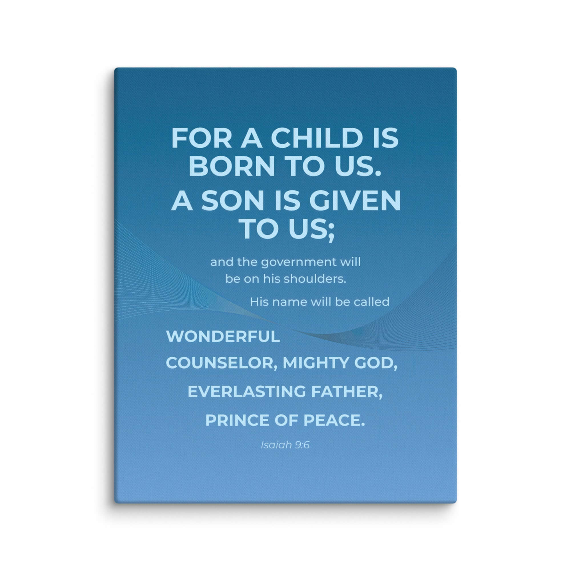 Isaiah 9:6 Bible Verse, Everlasting Father Canvas Print Wall Art 11″×14″