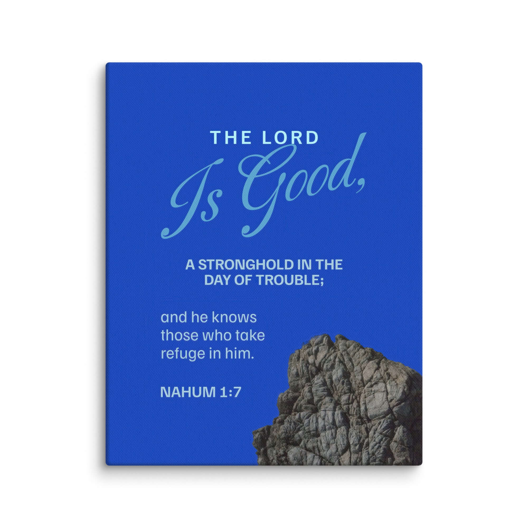 Nahum 1:7 Bible Verse, The LORD is a stronghold Canvas Print Wall Art 11″×14″