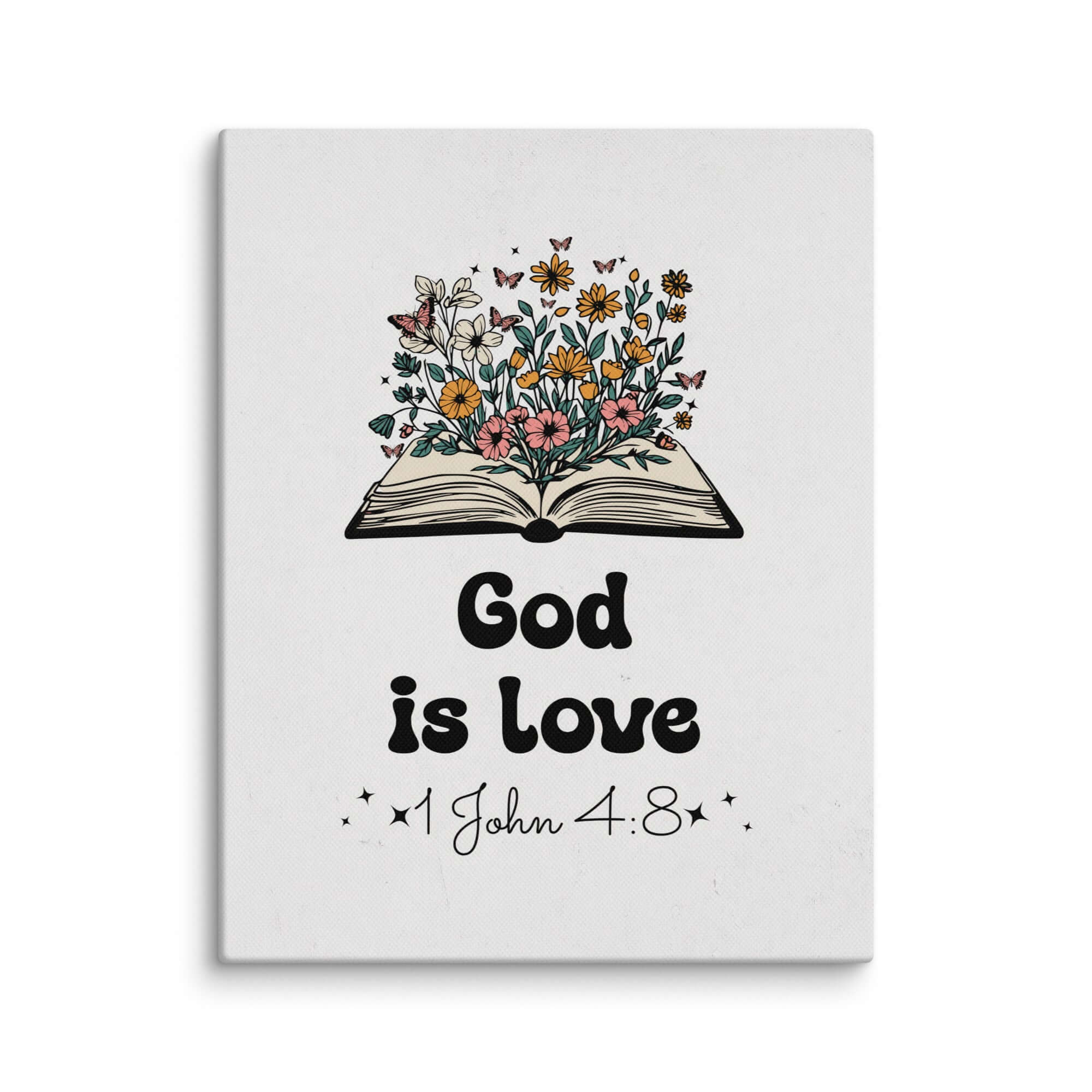 1 John 4:8 Bible Verse, God is Love Canvas Print Wall Art 11″×14″