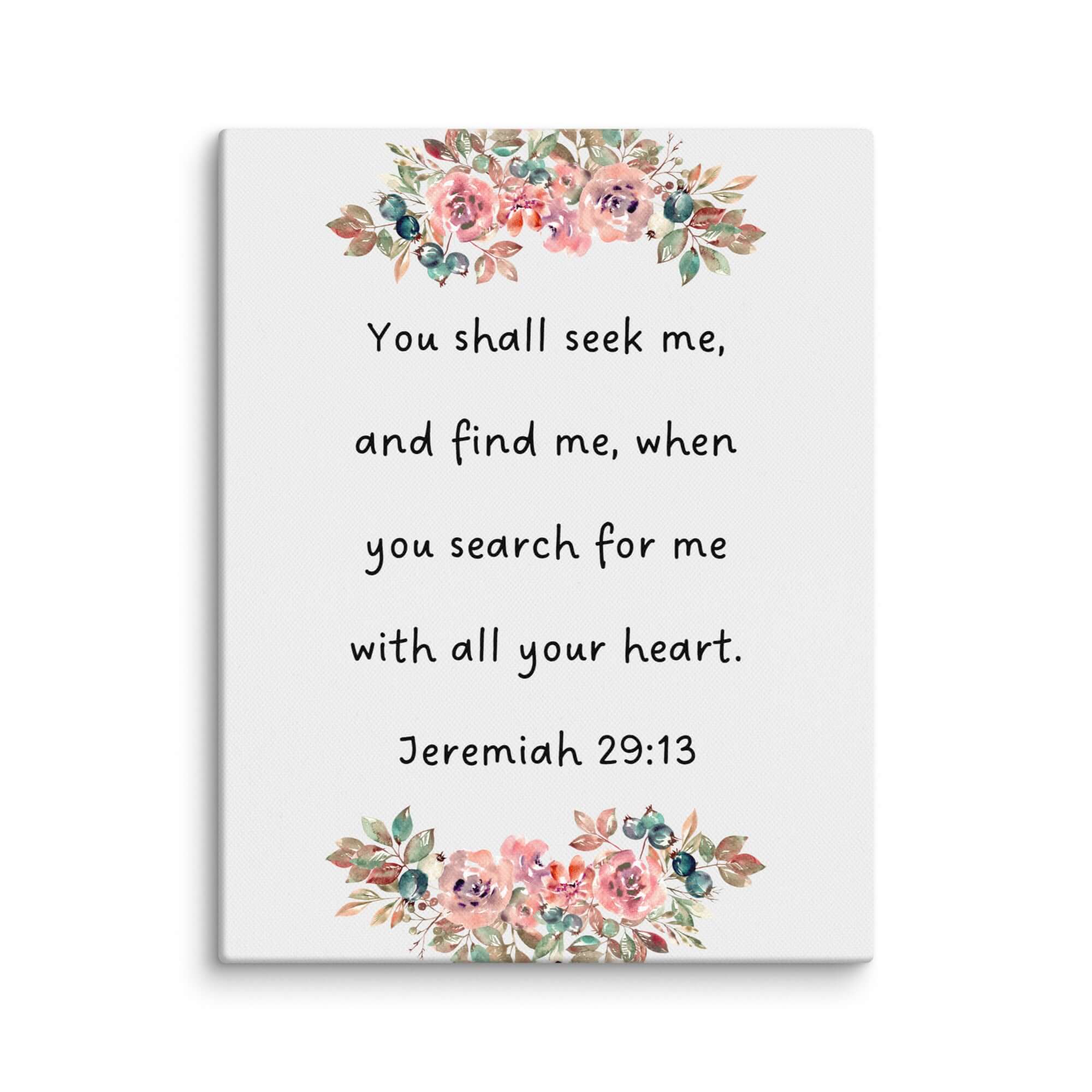 Jeremiah 29:13 Bible Verse, seek me Canvas Print Wall Art 11″×14″