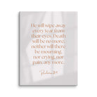 Revelation 21:4 Bible Verse, He will wipe Canvas Print Wall Art 11″×14″