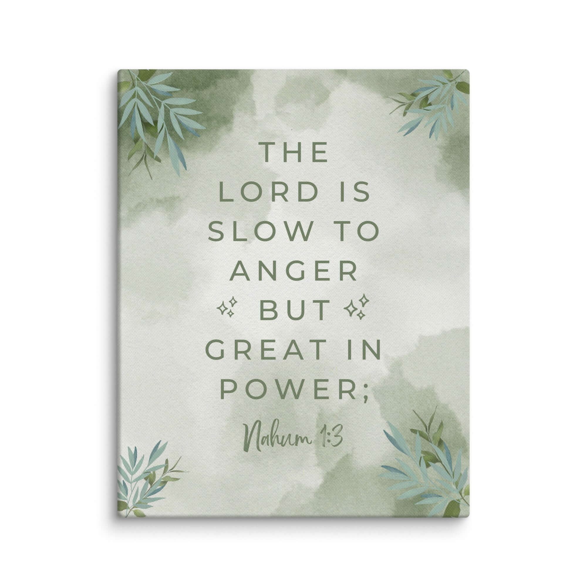 Nahum 1:3 Bible Verse, The Lord is slow Canvas Print Wall Art 11″×14″