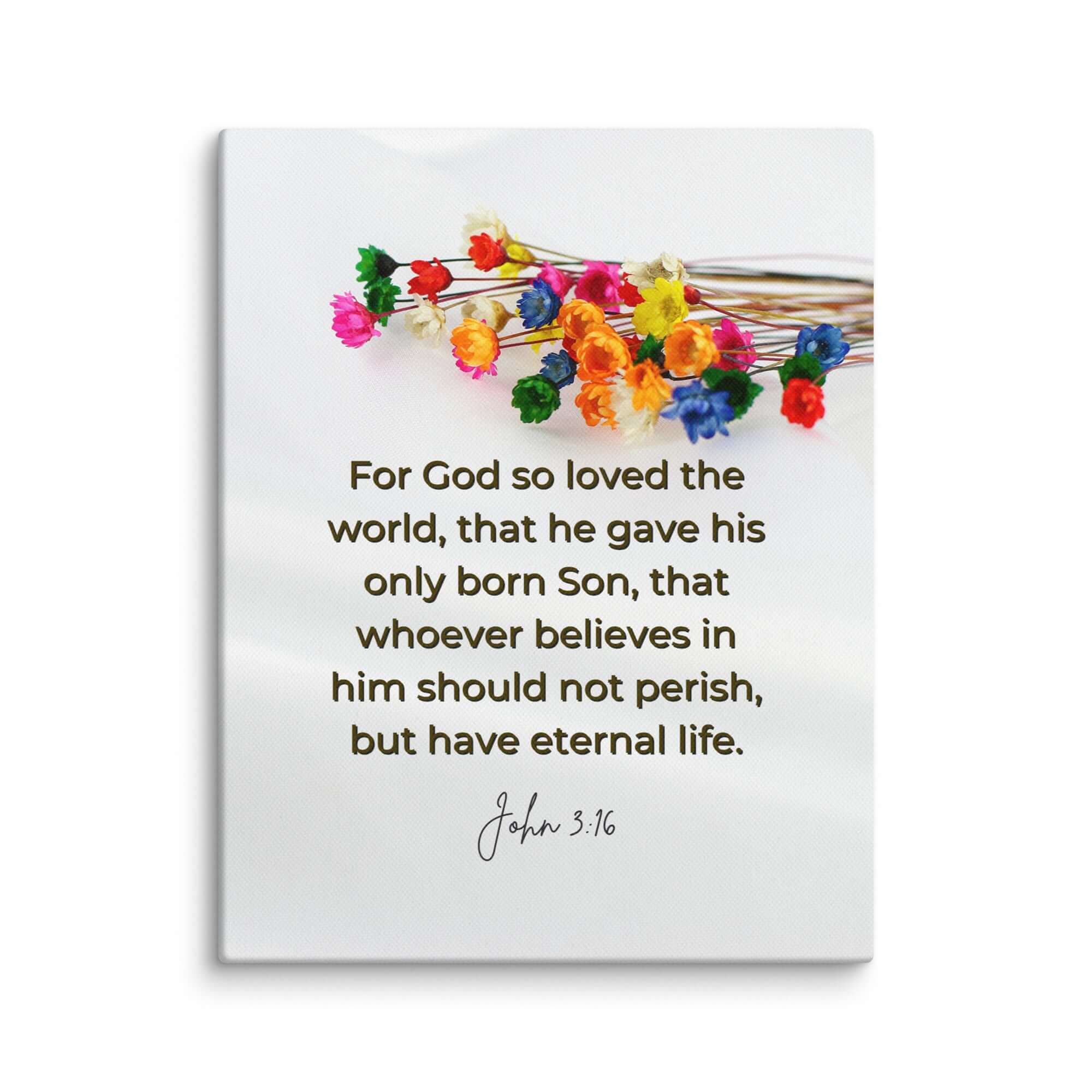 John 3:16 Bible Verse, He gave His Son Canvas Print Wall Art 11″×14″